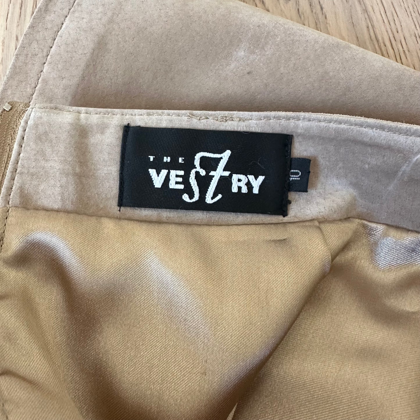 Vintage camel suede mini skirt