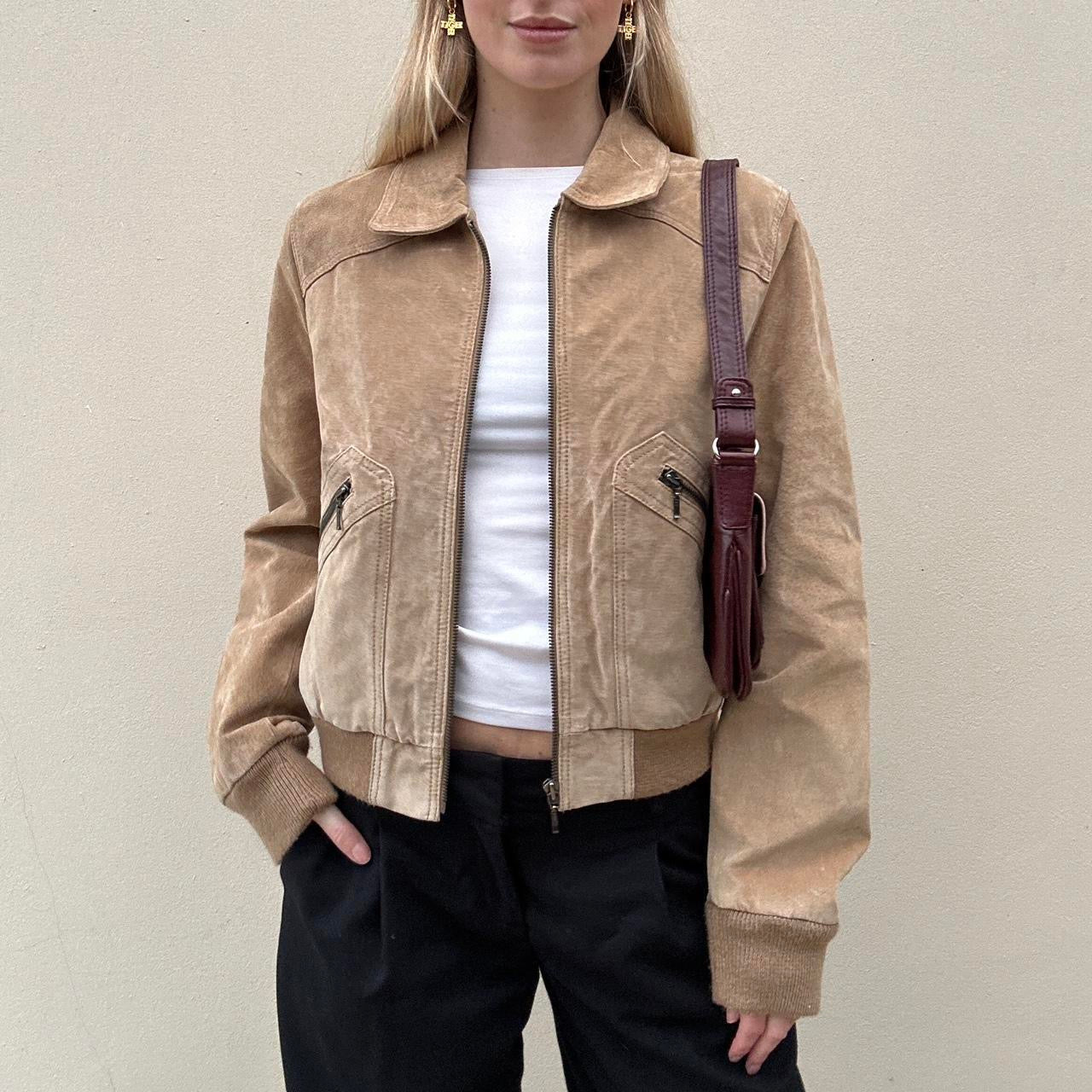 Vintage 00s suede bomber jacket