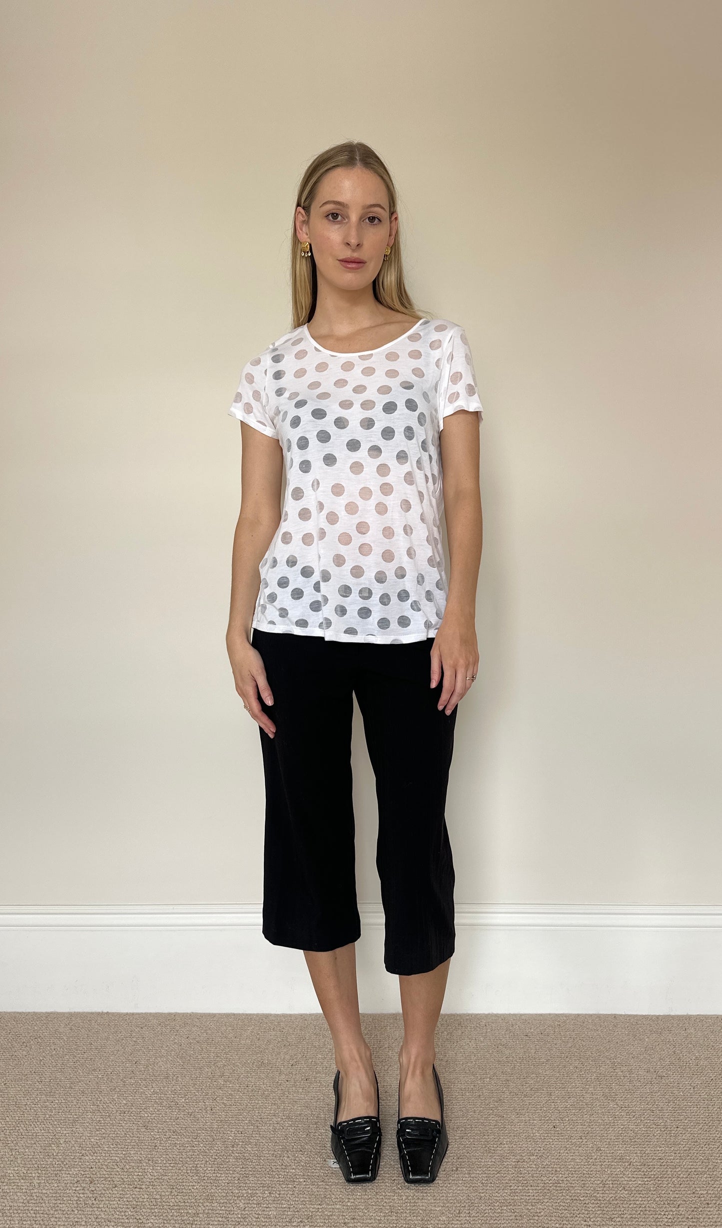Vintage Polka dot Semi-Sheer T-shirt