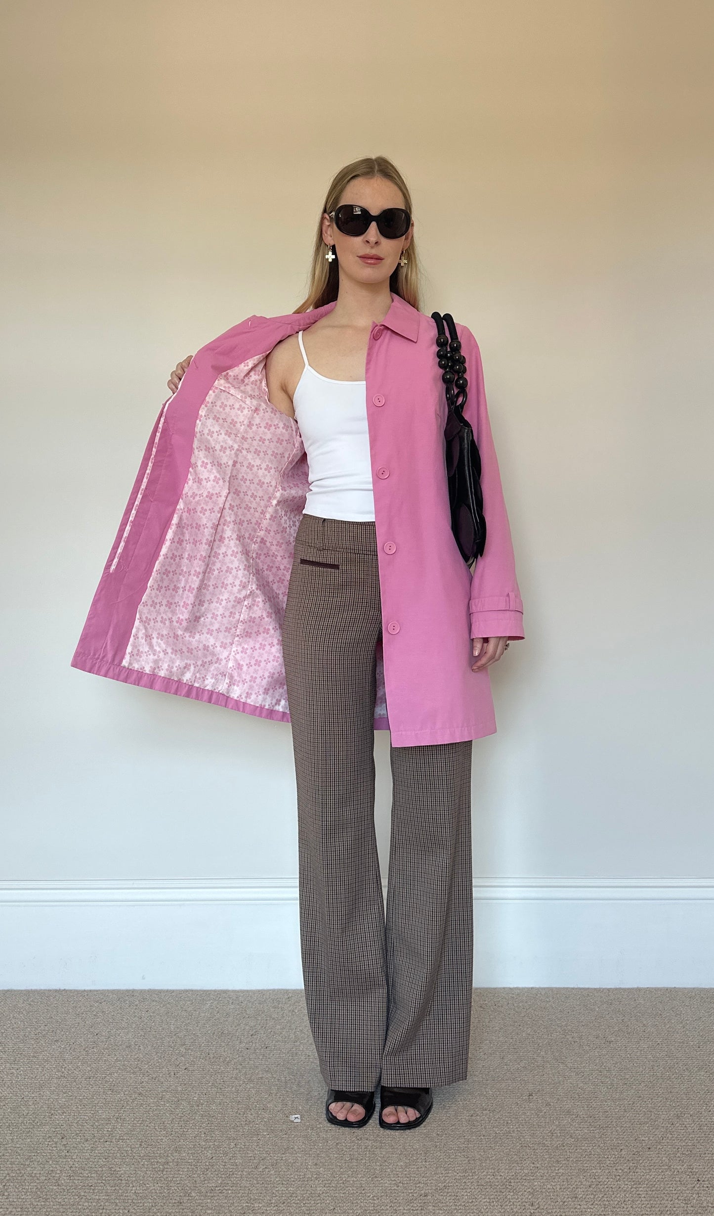 Vintage pink trench coat