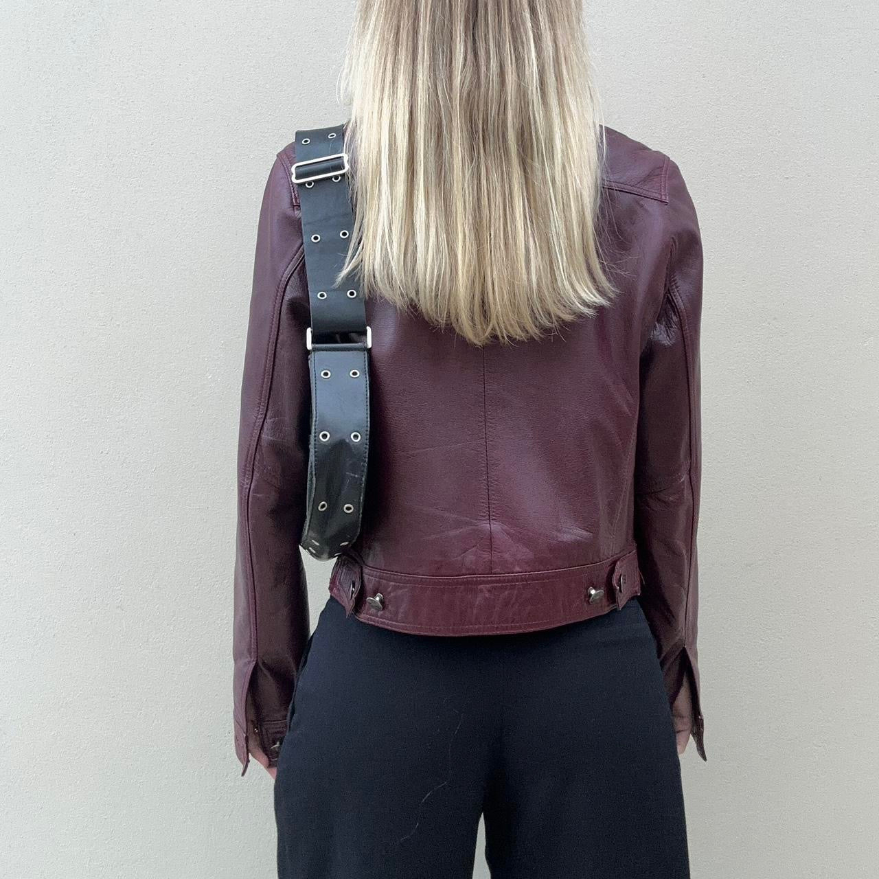 Vintage 00s burgundy leather jacket