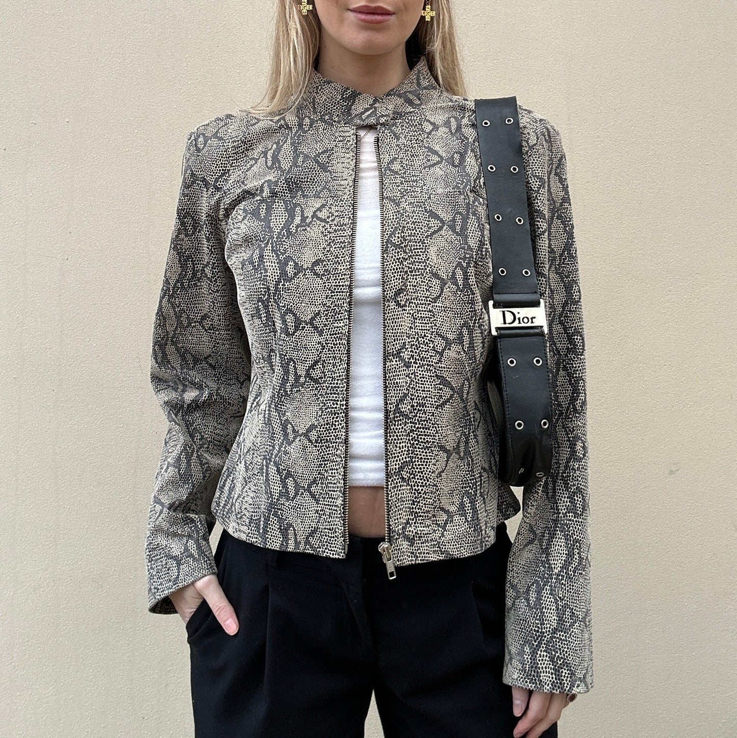 Vintage 00s snake leather jacket