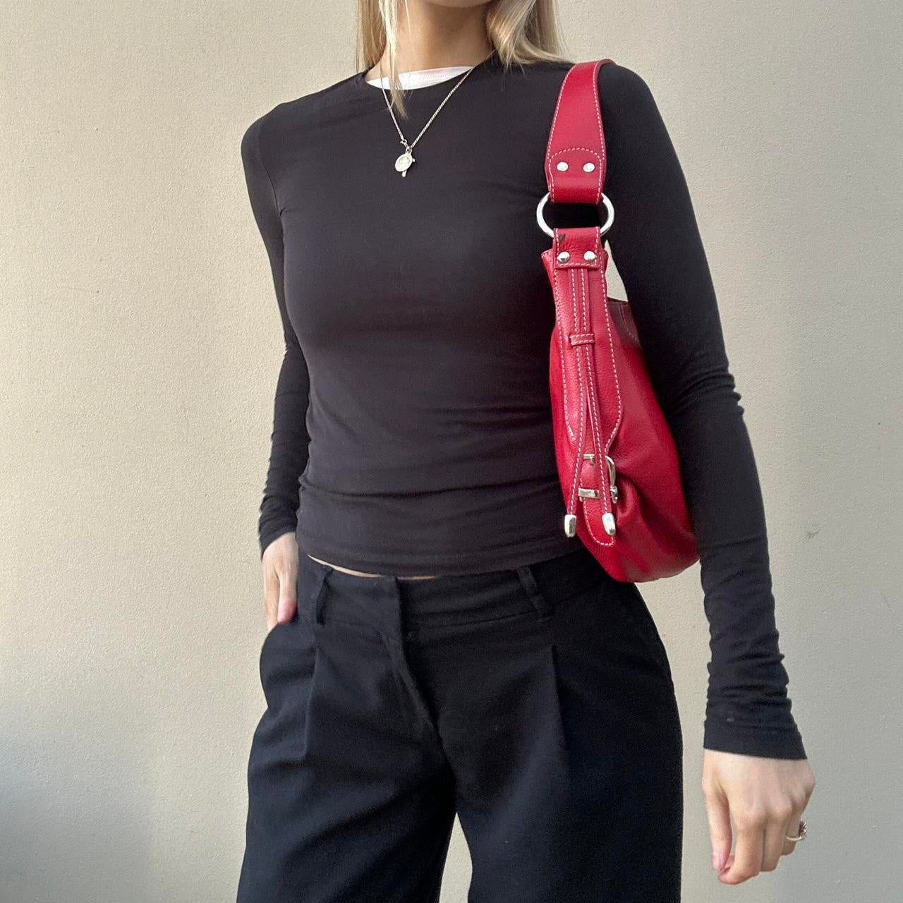 Vintage 00s red leather bag