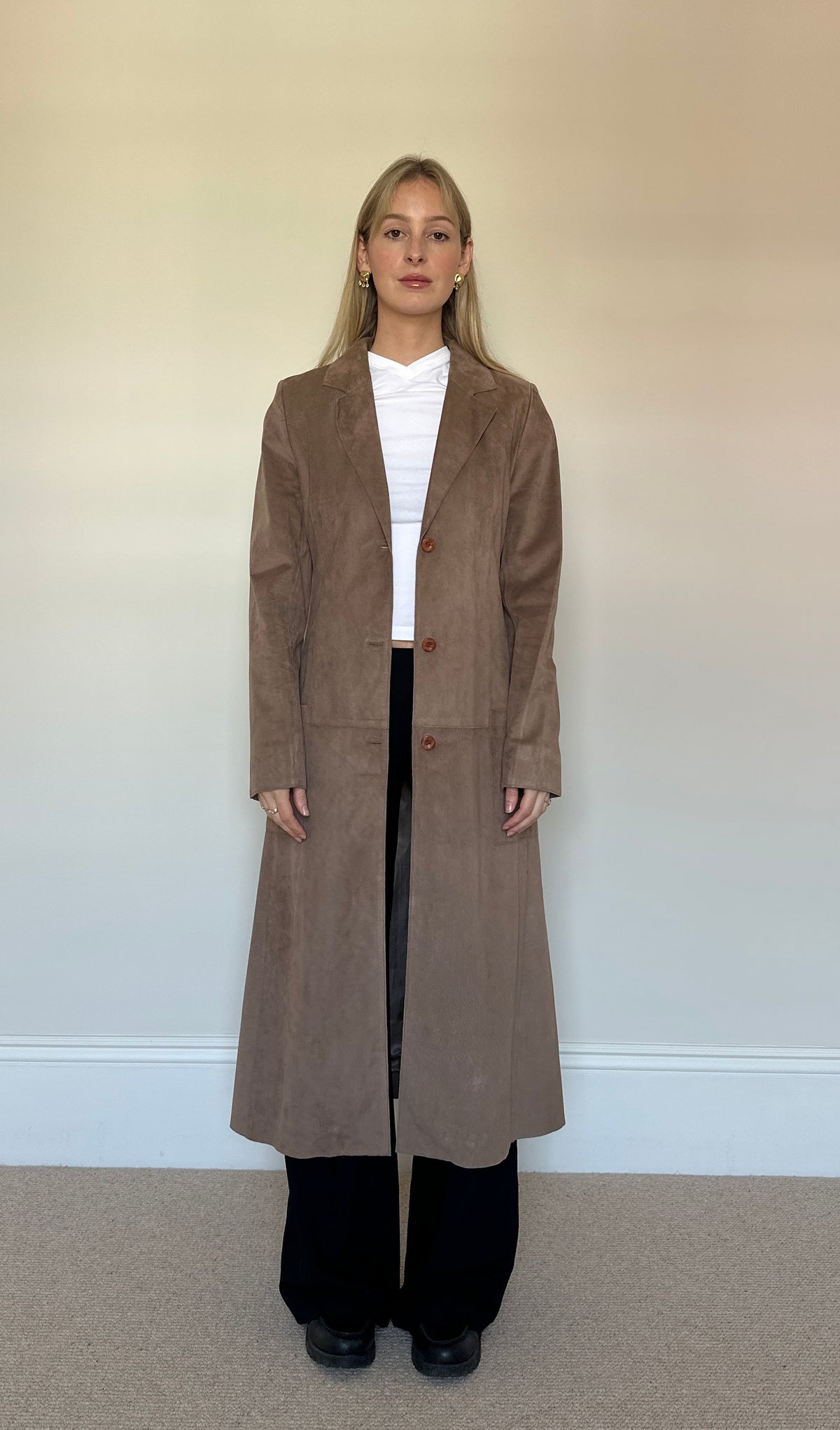 Vintage suede trench coat