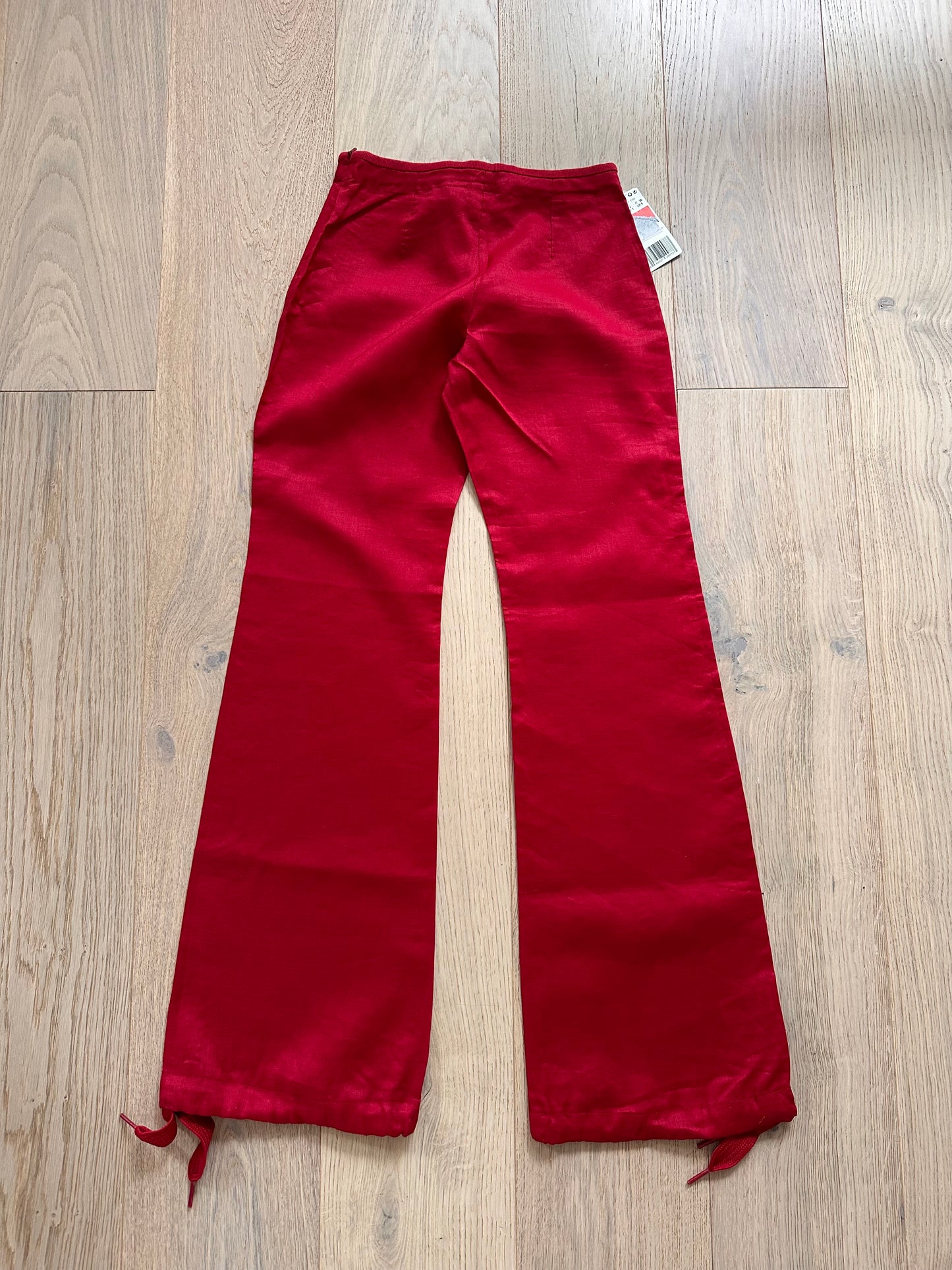 SALE vintage red linen trousers