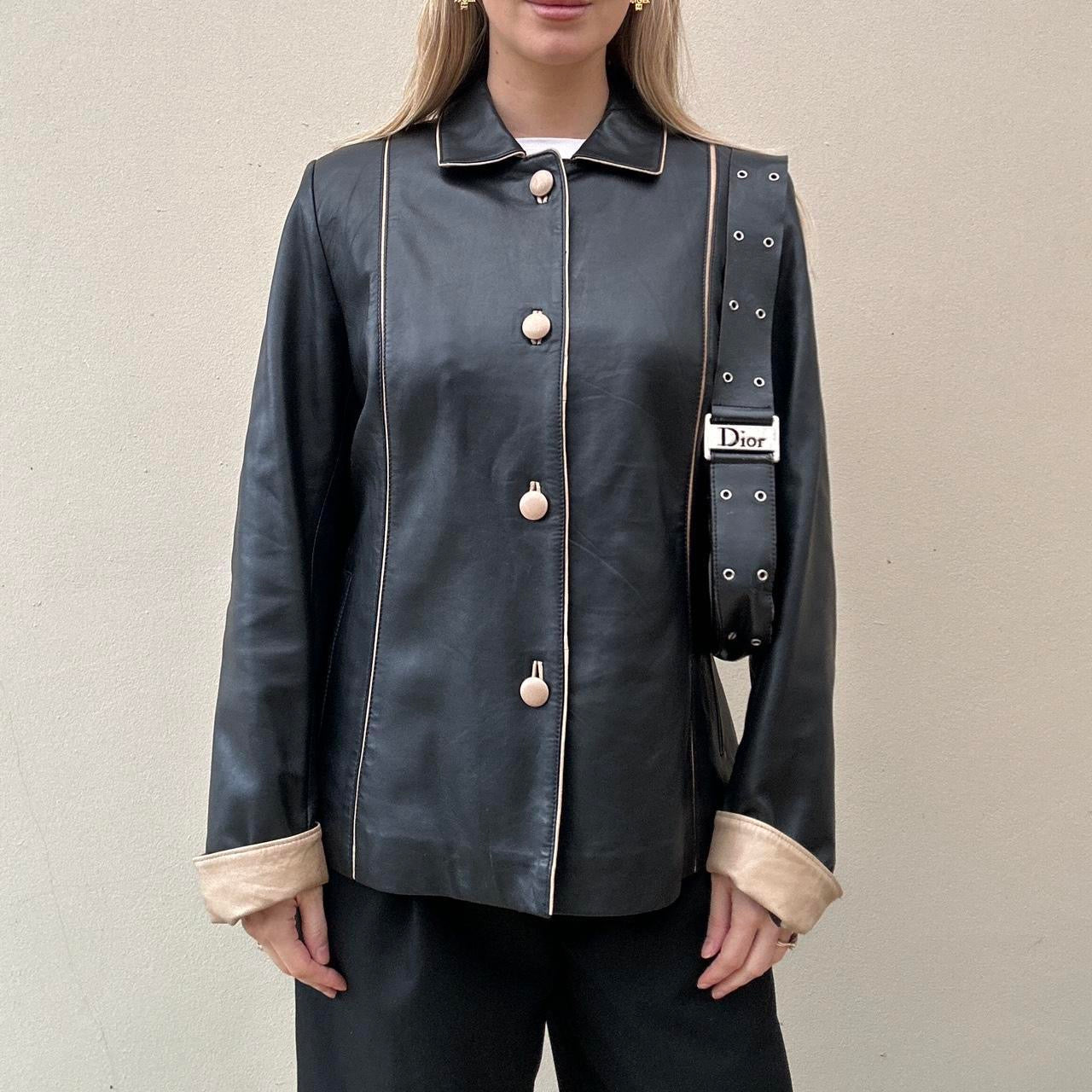 Vintage 90s black leather jacket