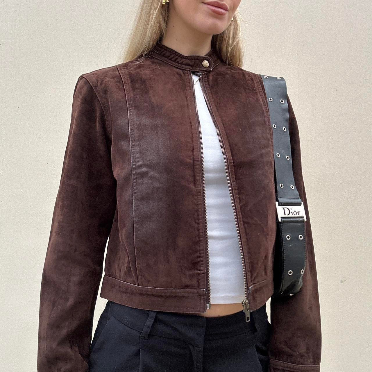 Vintage 00s brown suede jacket