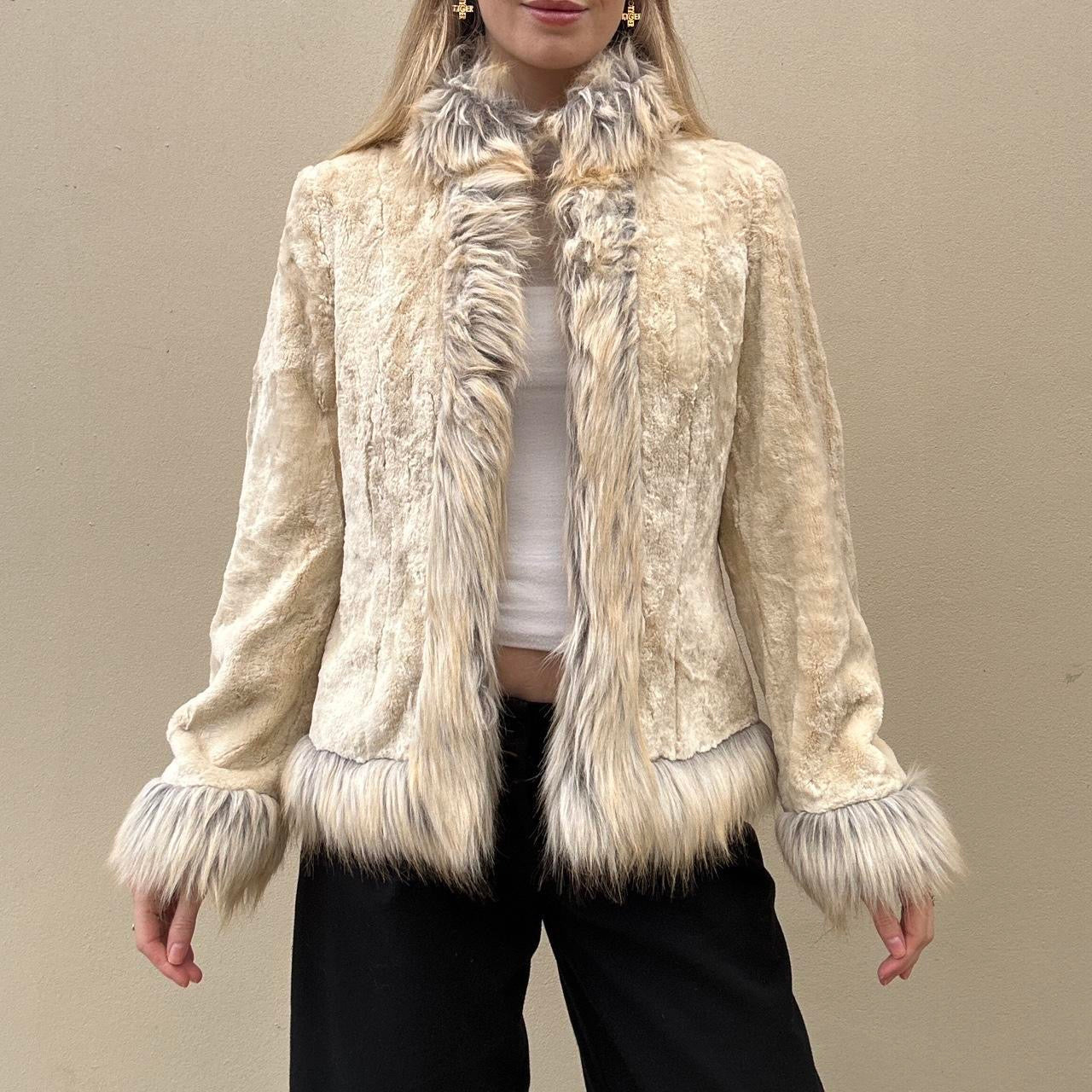 Vintage 00s faux fur afghan coat