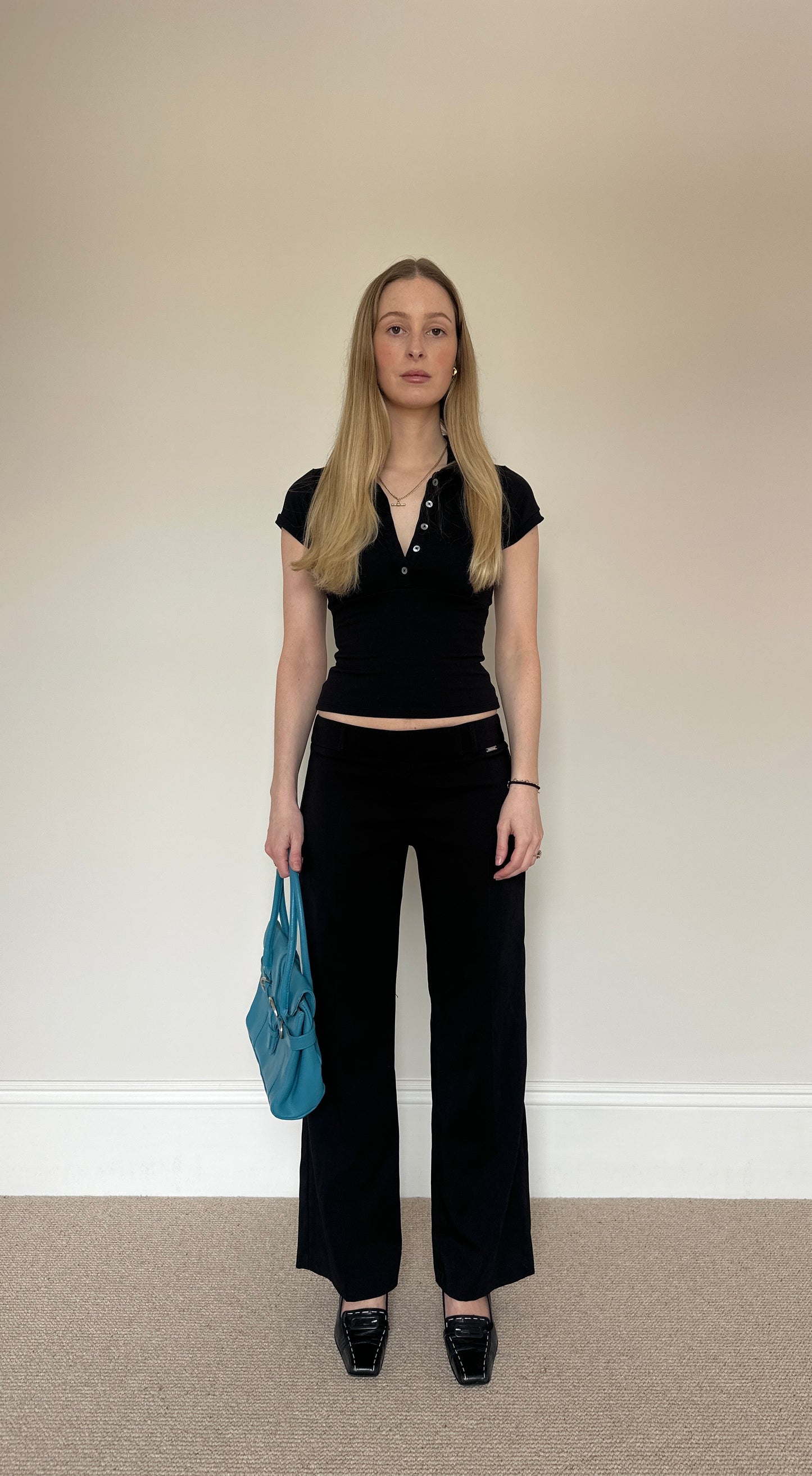 Vintage black low waist trousers
