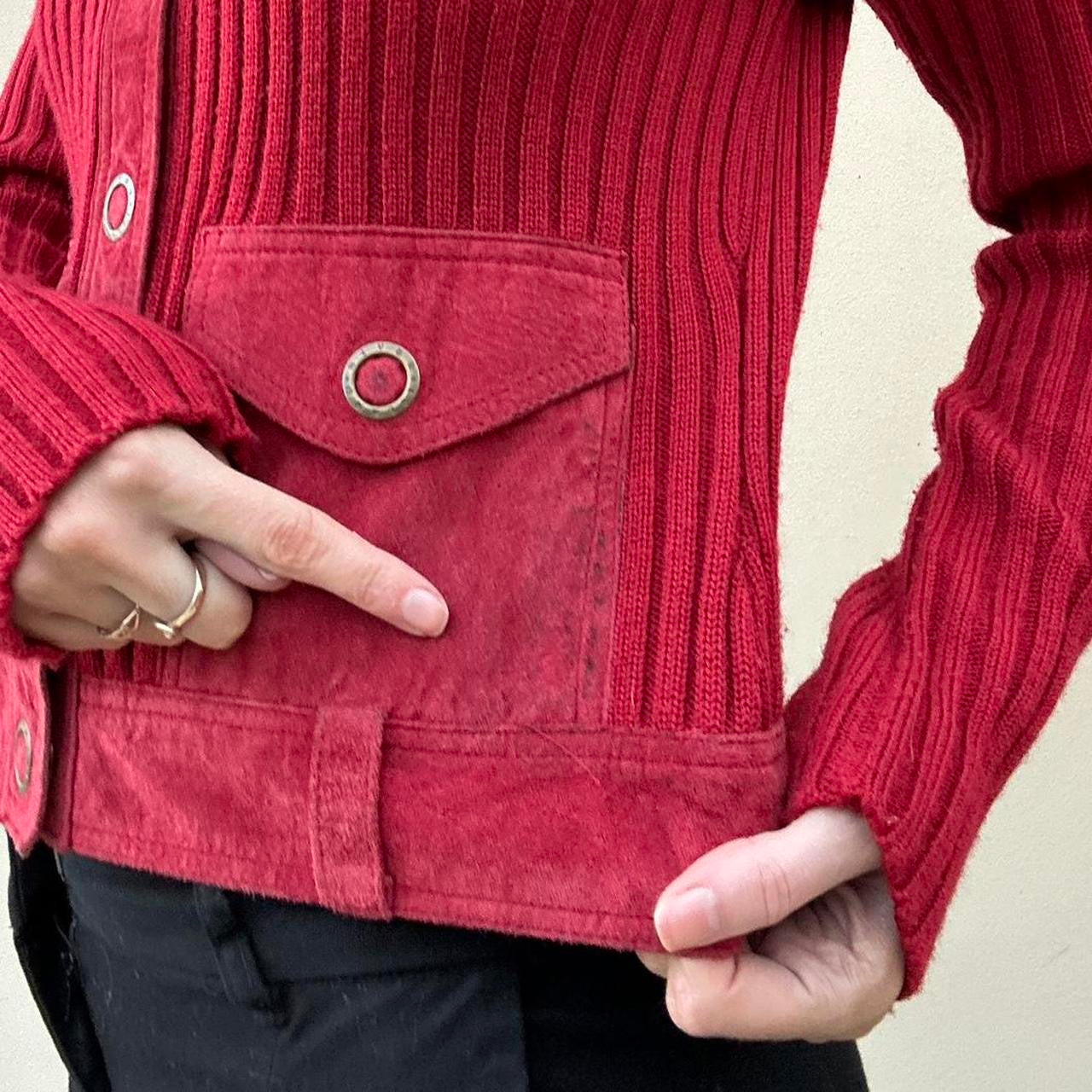 Vintage 00s red suede jumper jacket