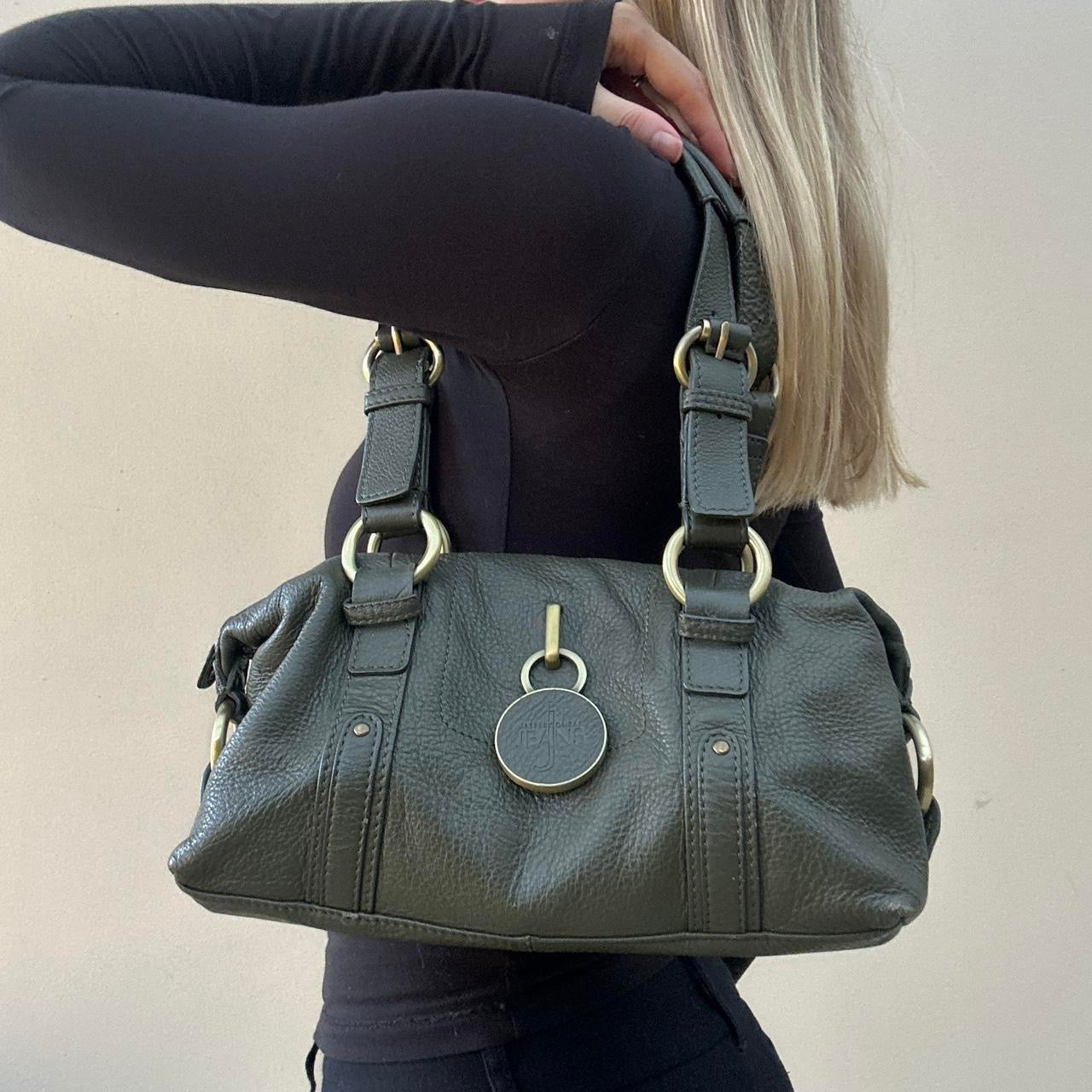 Vintage 00s forest green leather bag