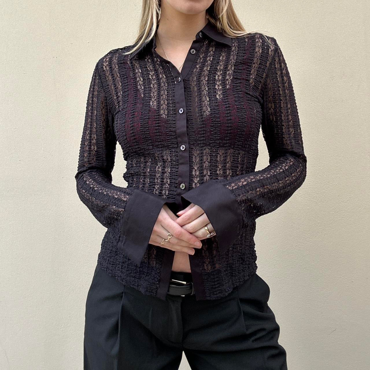 Vintage 00s sheer stretch blouse