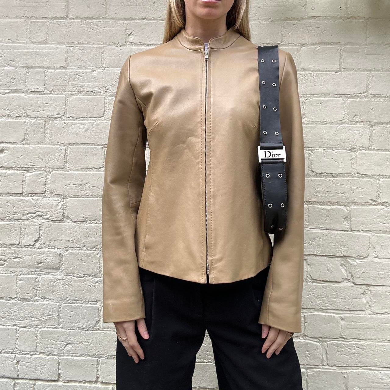 Vintage 00s tan leather jacket