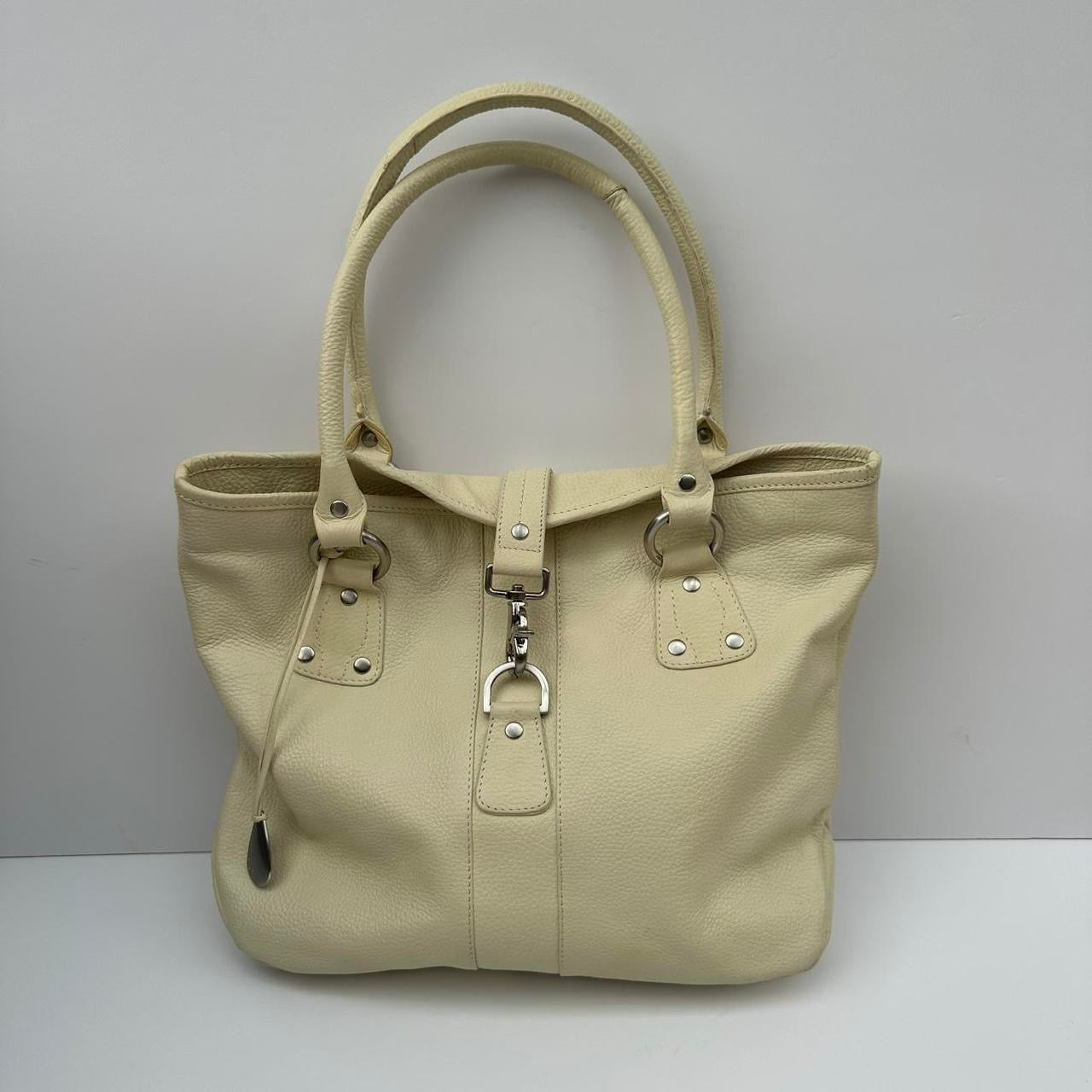Cream leather bag