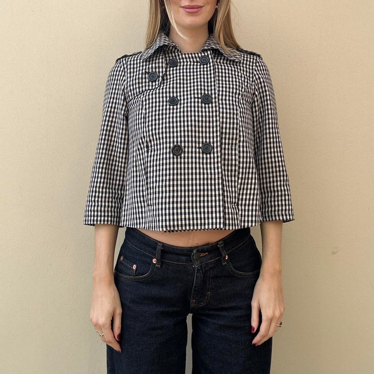 Vintage 00s gingham pea coat