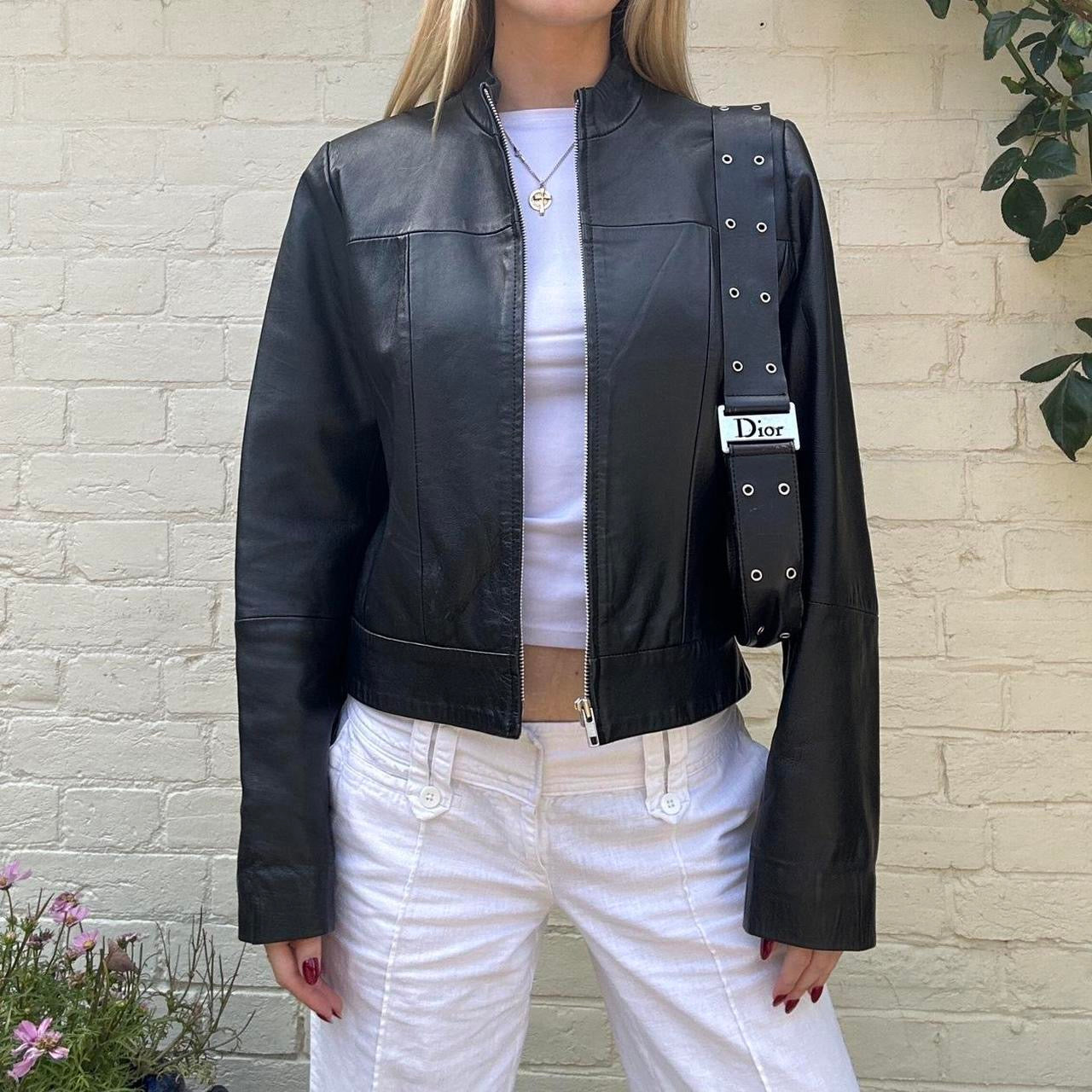 Vintage 00s black leather jacket