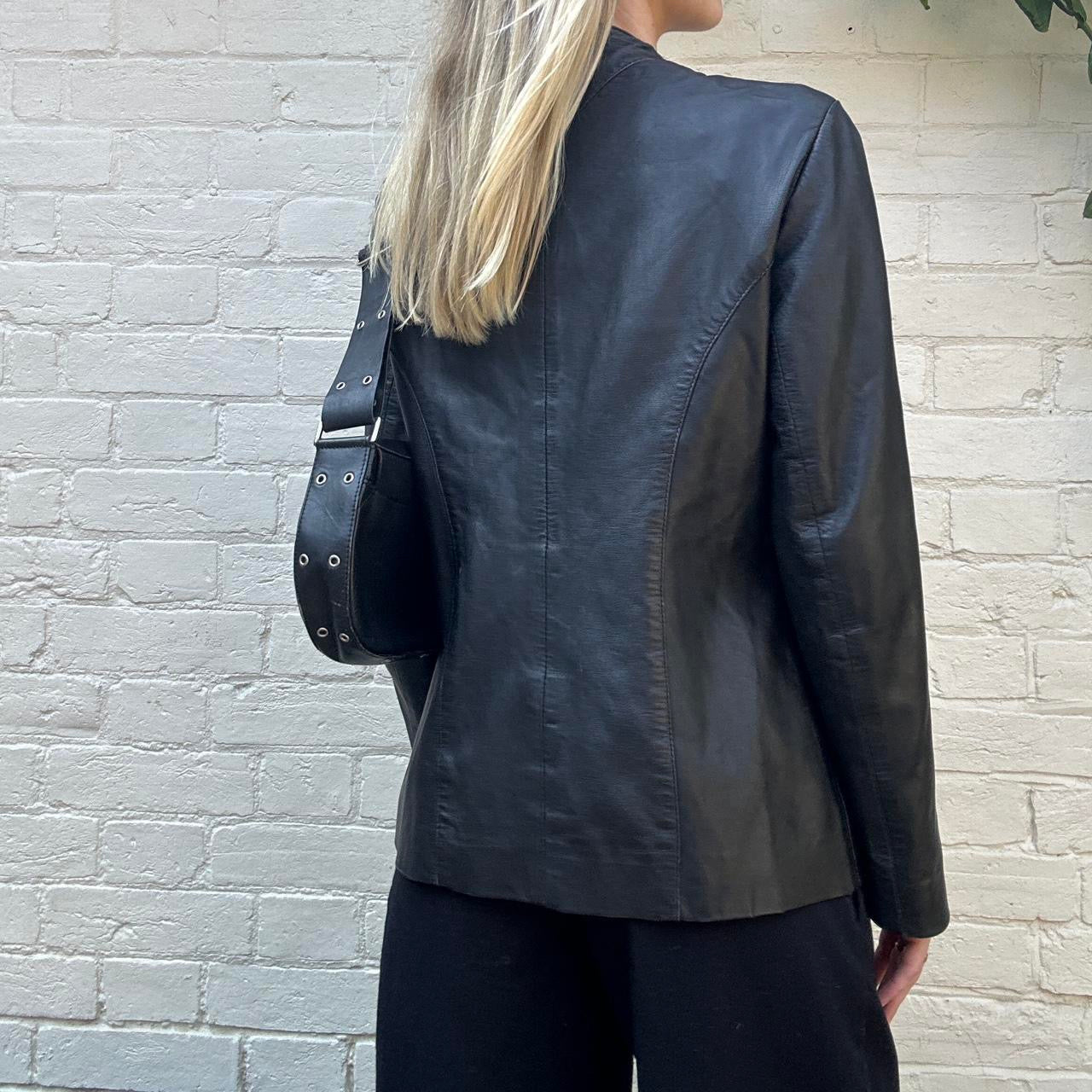 Vintage 00s zip leather jacket