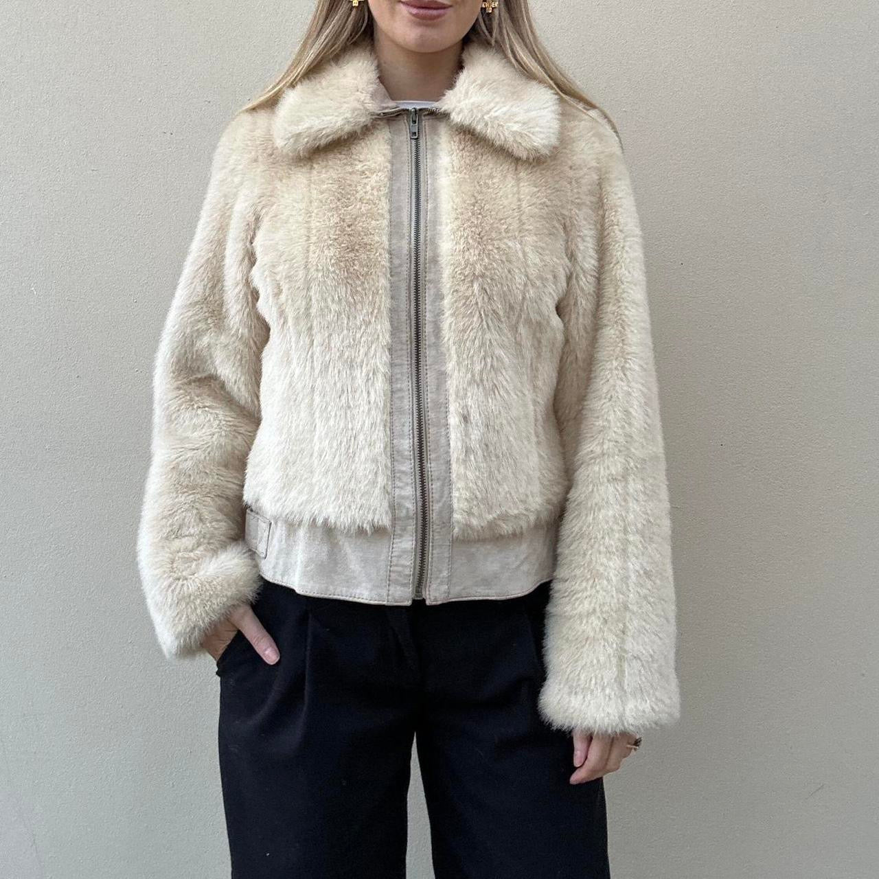 Vintage 00s faux fur & suede jacket