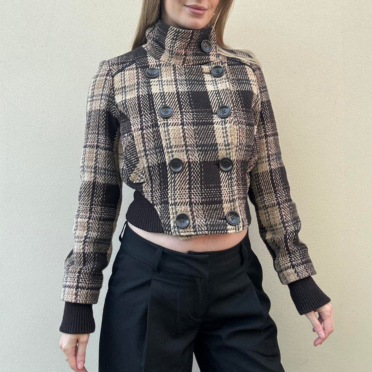 Vintage Jane Norman tartan bomber jacket