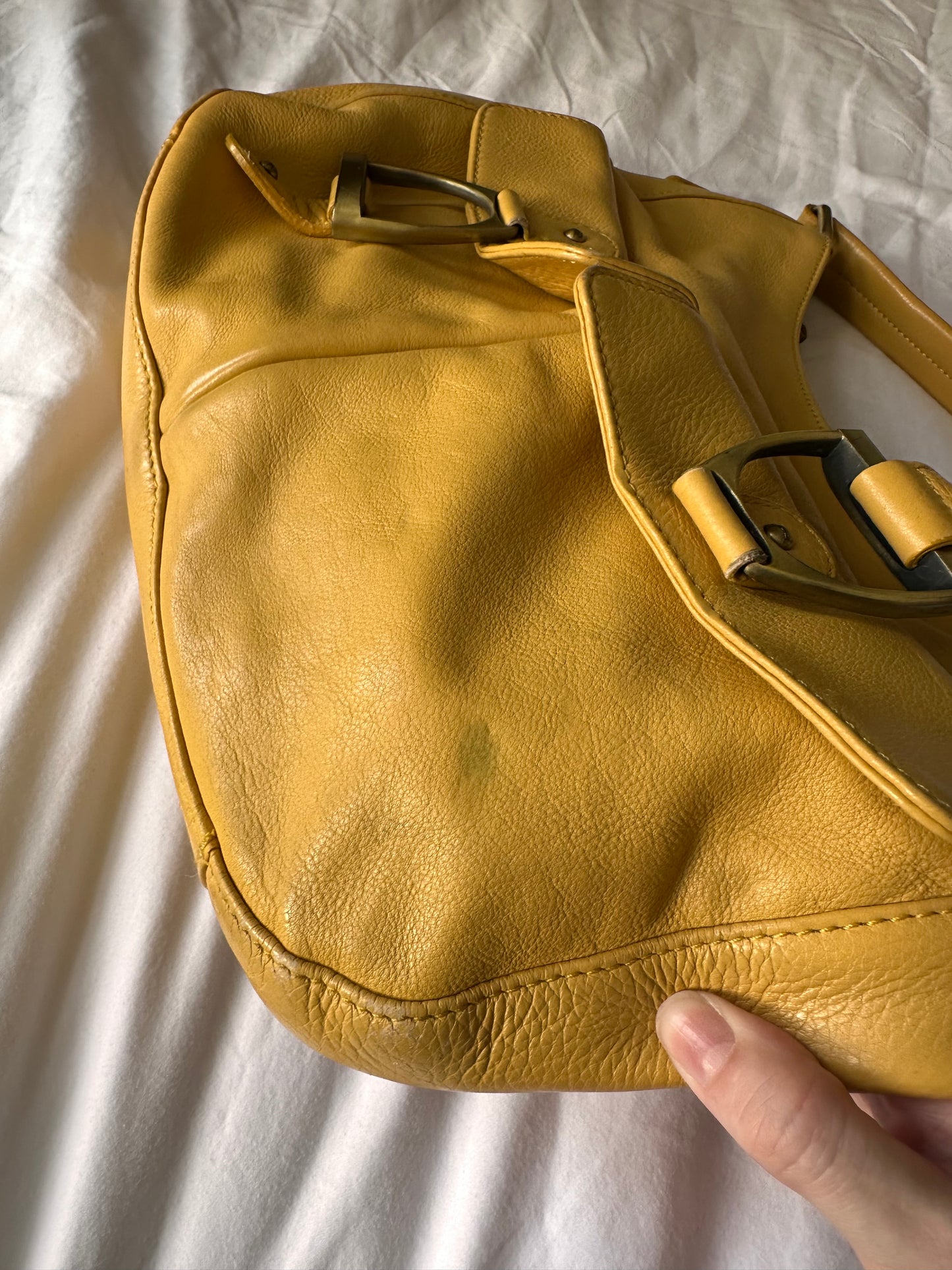 Vintage Mustard Leather Horse-bit bag