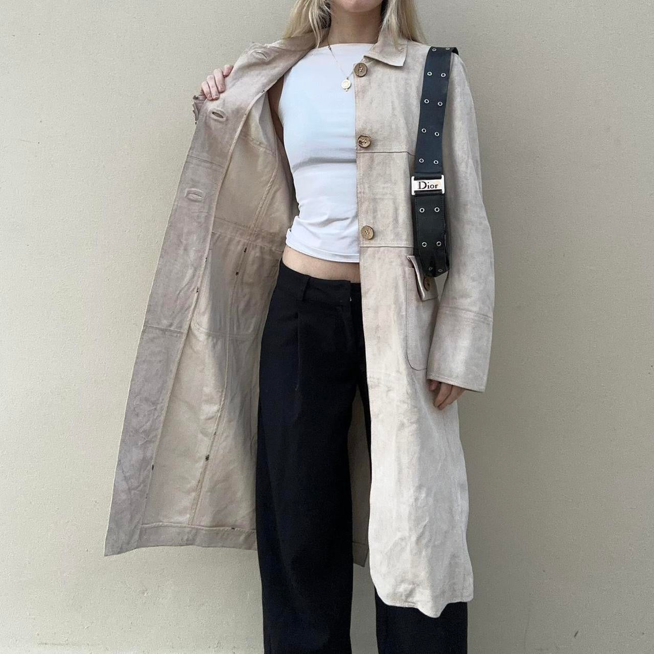 Vintage 00s suede trench coat