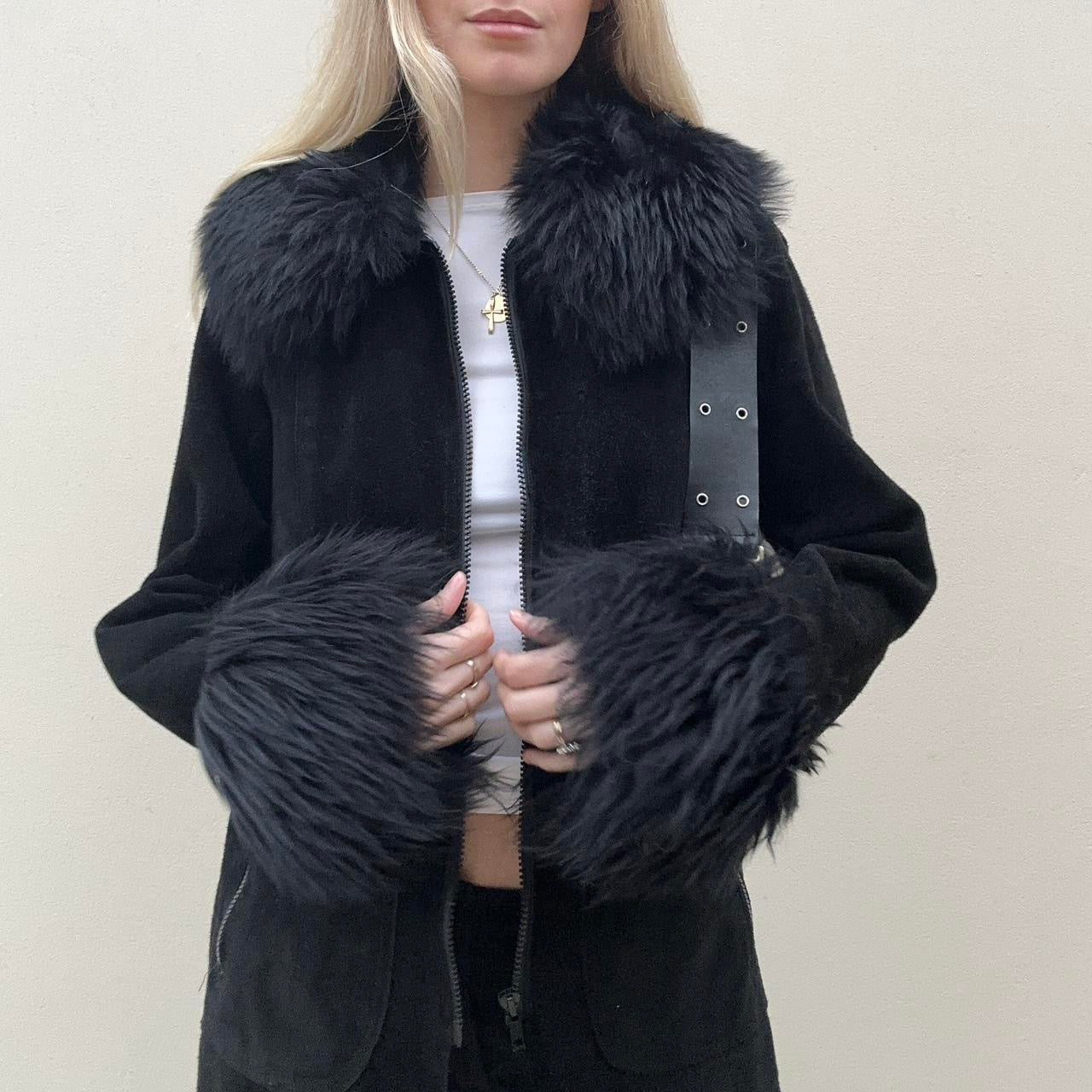 Vintage 00s chunky afghan coat