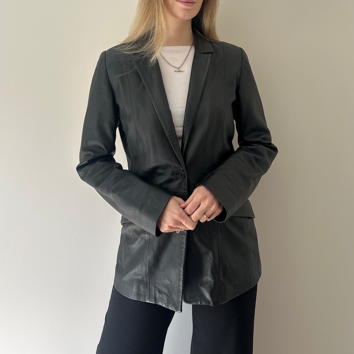 Vintage 90s leather blazer