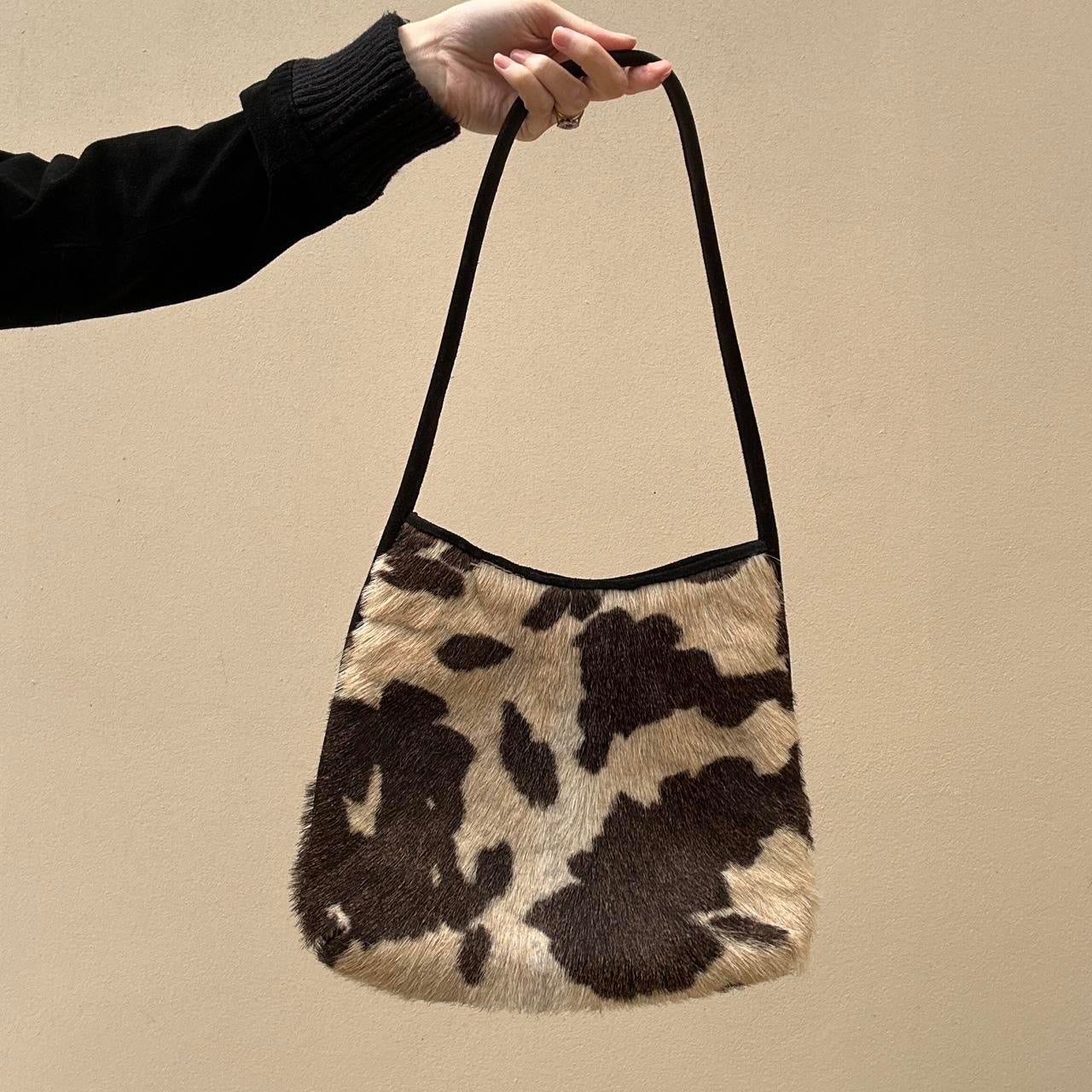 Vintage 00s cow print handbag