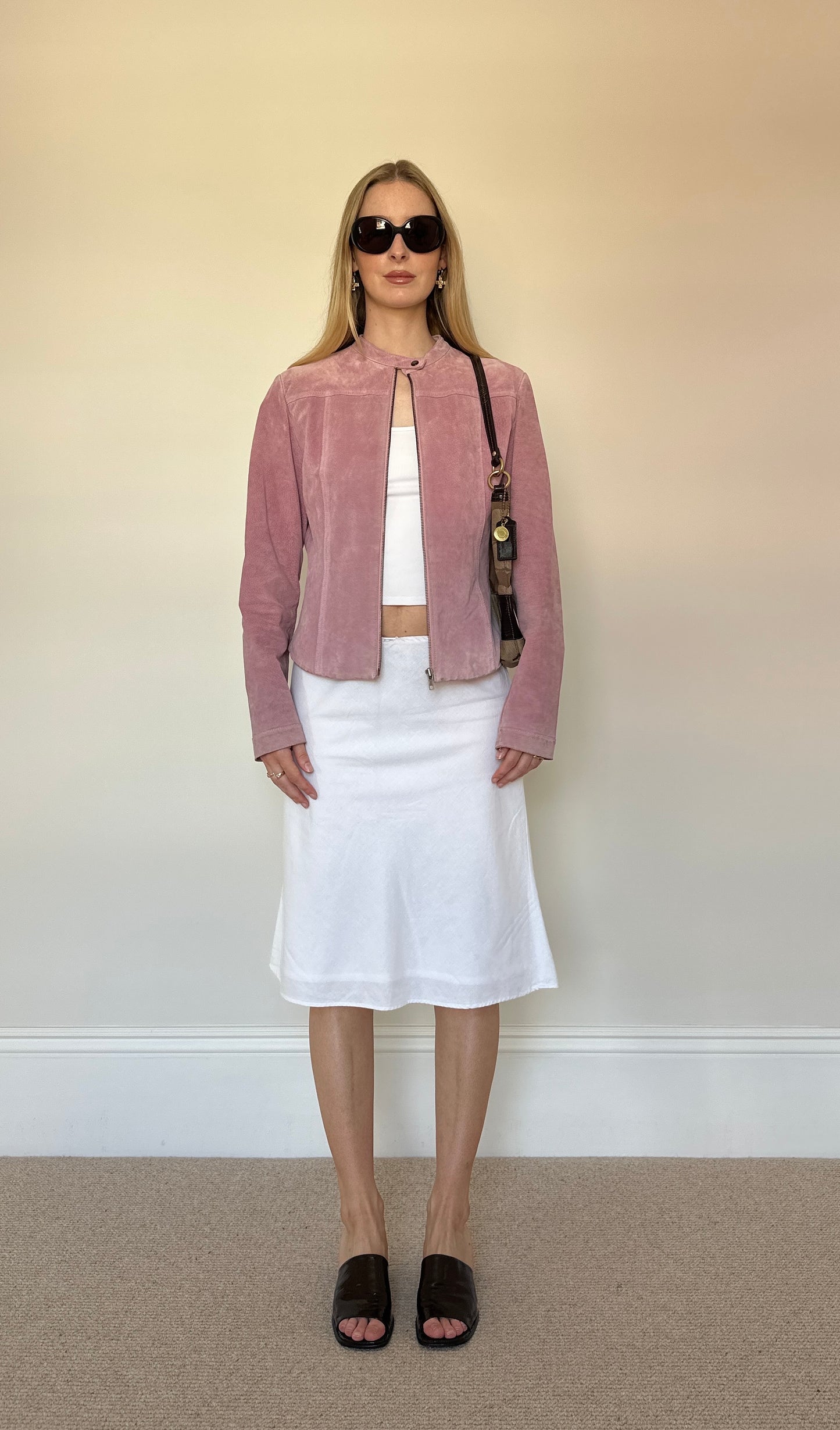 Vintage pink suede jacket