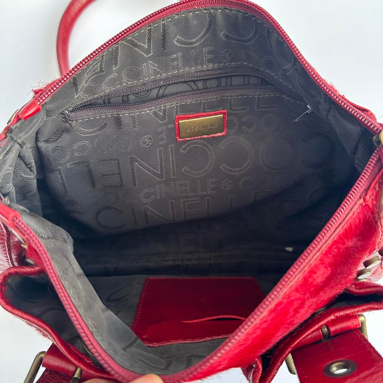 Vintage red pony skin bag