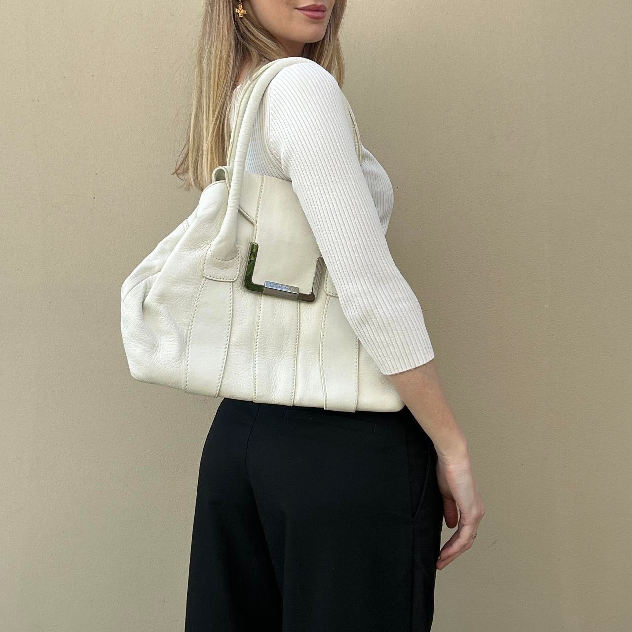 Vintage white leather bag