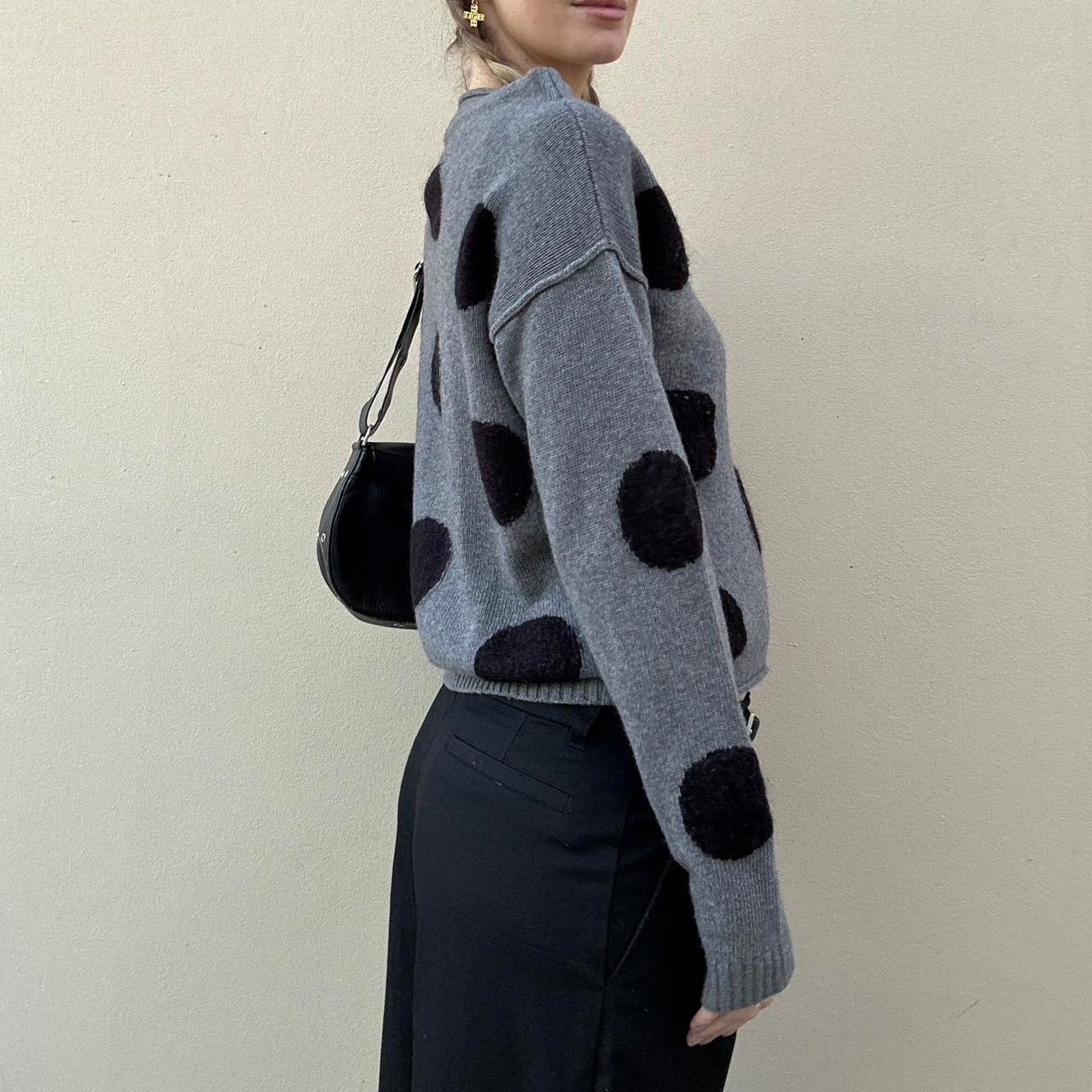 Vintage 00s boatneck polka dot jumper