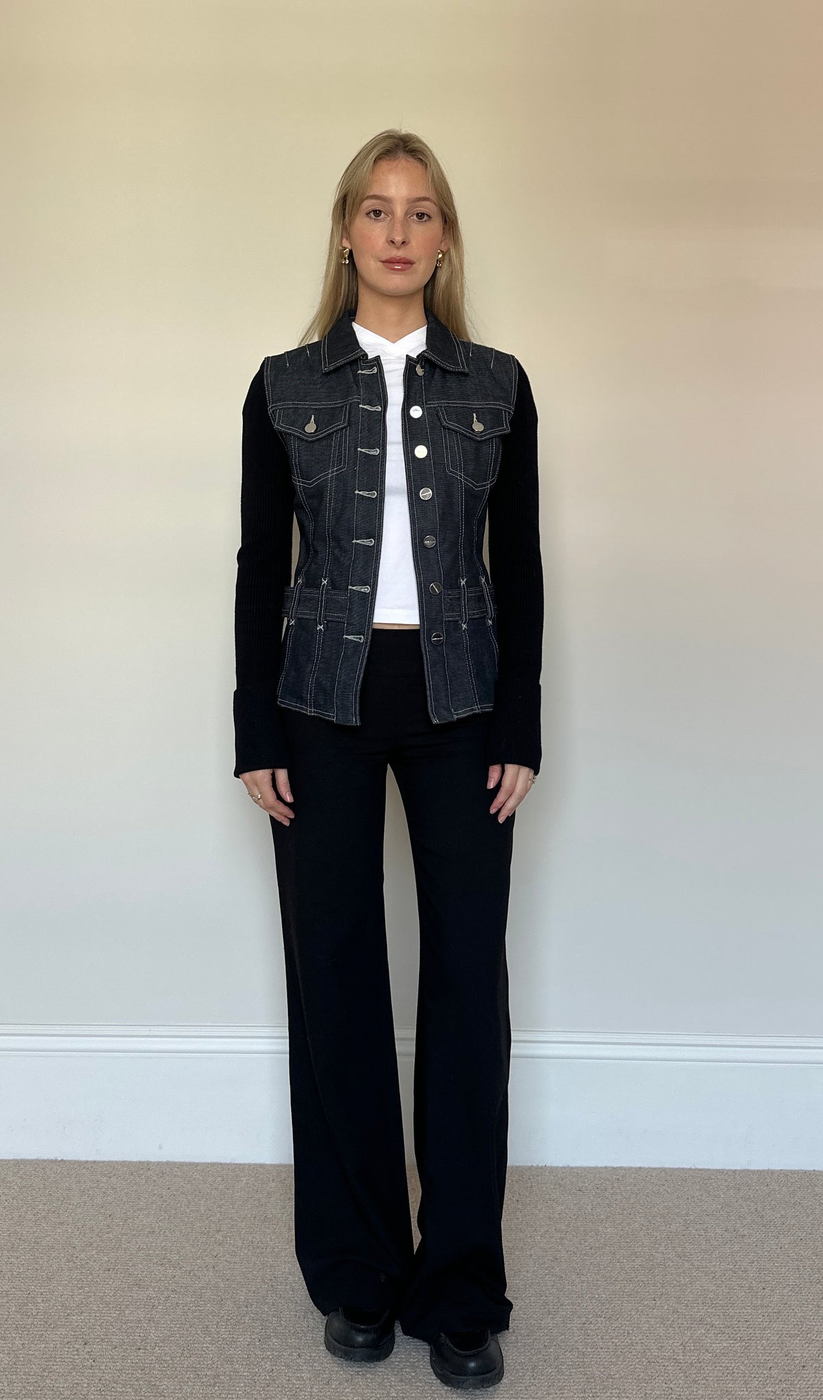 Vintage Denim & Knit Jumper Jacket
