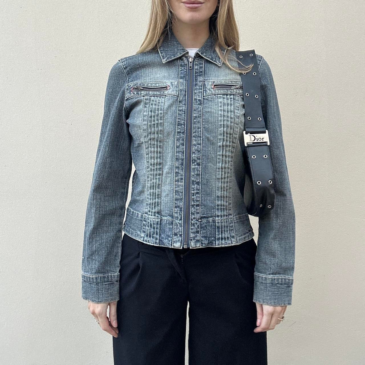 Vintage 00s denim zip jacket