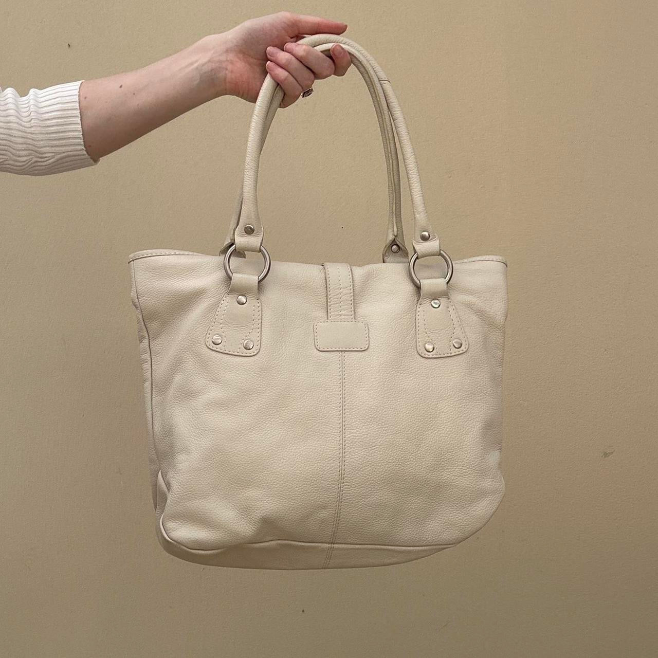Cream leather bag