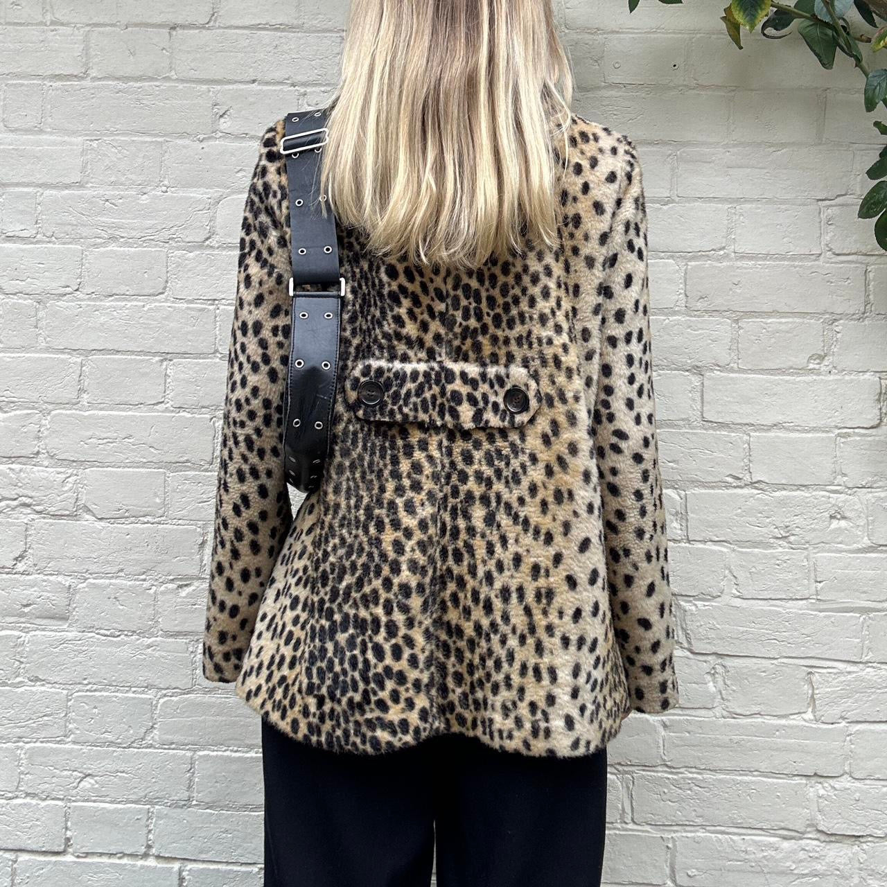Faux fur leopard coat
