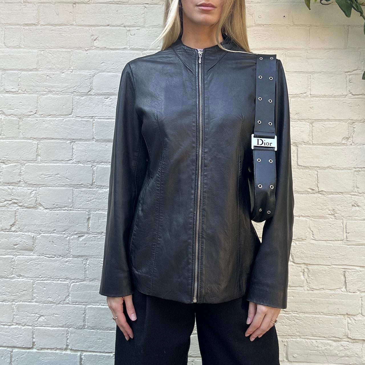 Vintage 00s zip leather jacket