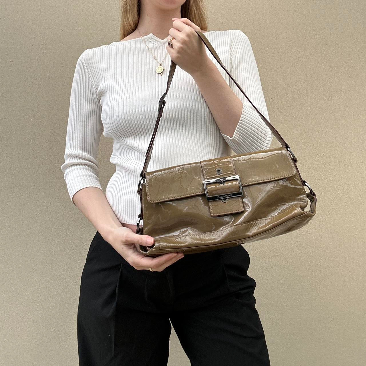 Vintage 00s olive green patent bag