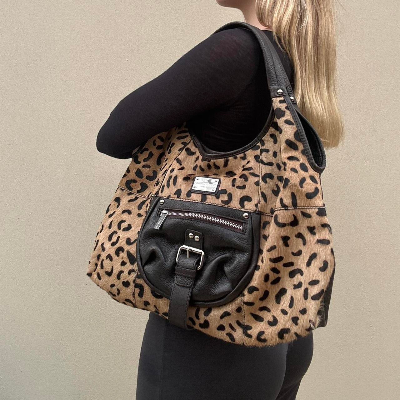 Vintage 00s leopard pony skin bag