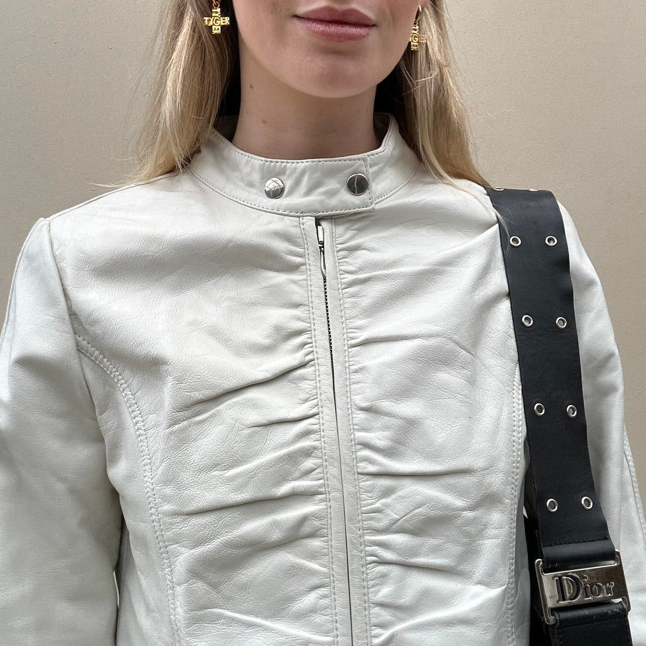 Vintage 00s white rutched jacket