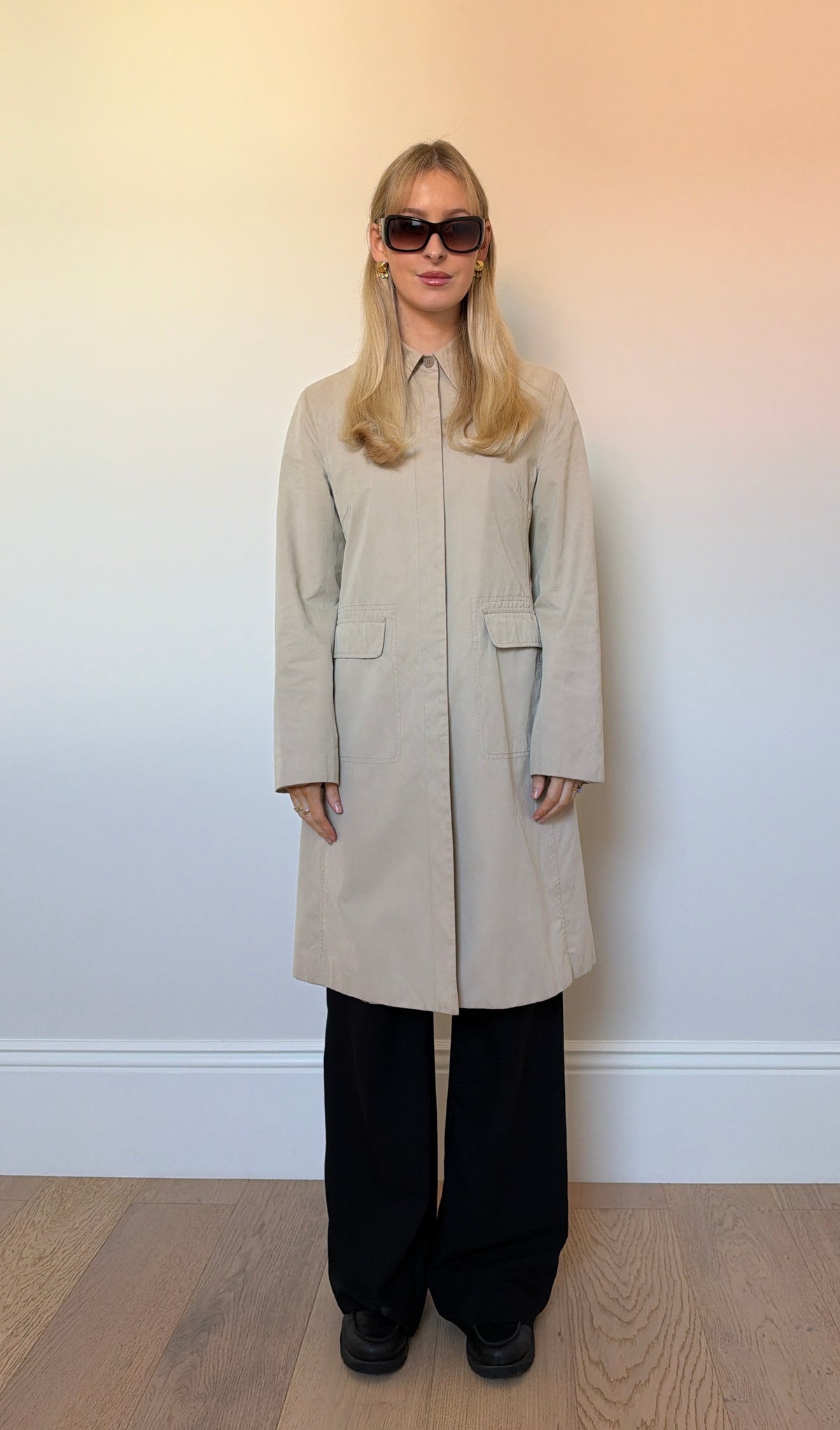 Vintage cream trench coat