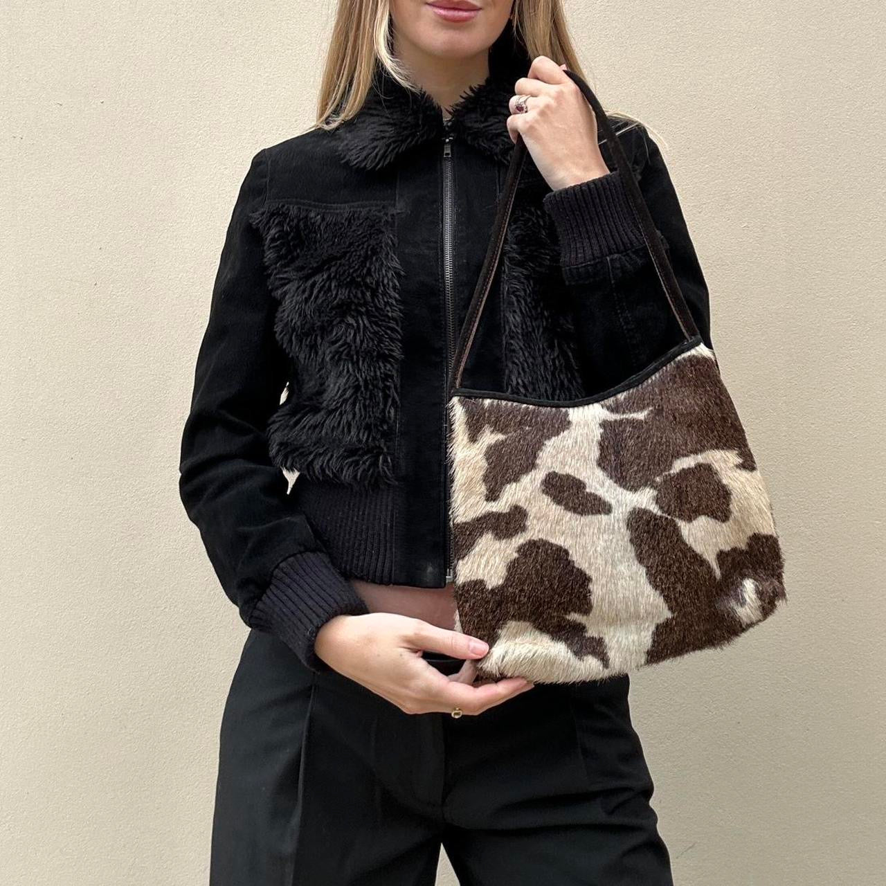 Vintage 00s cow print handbag