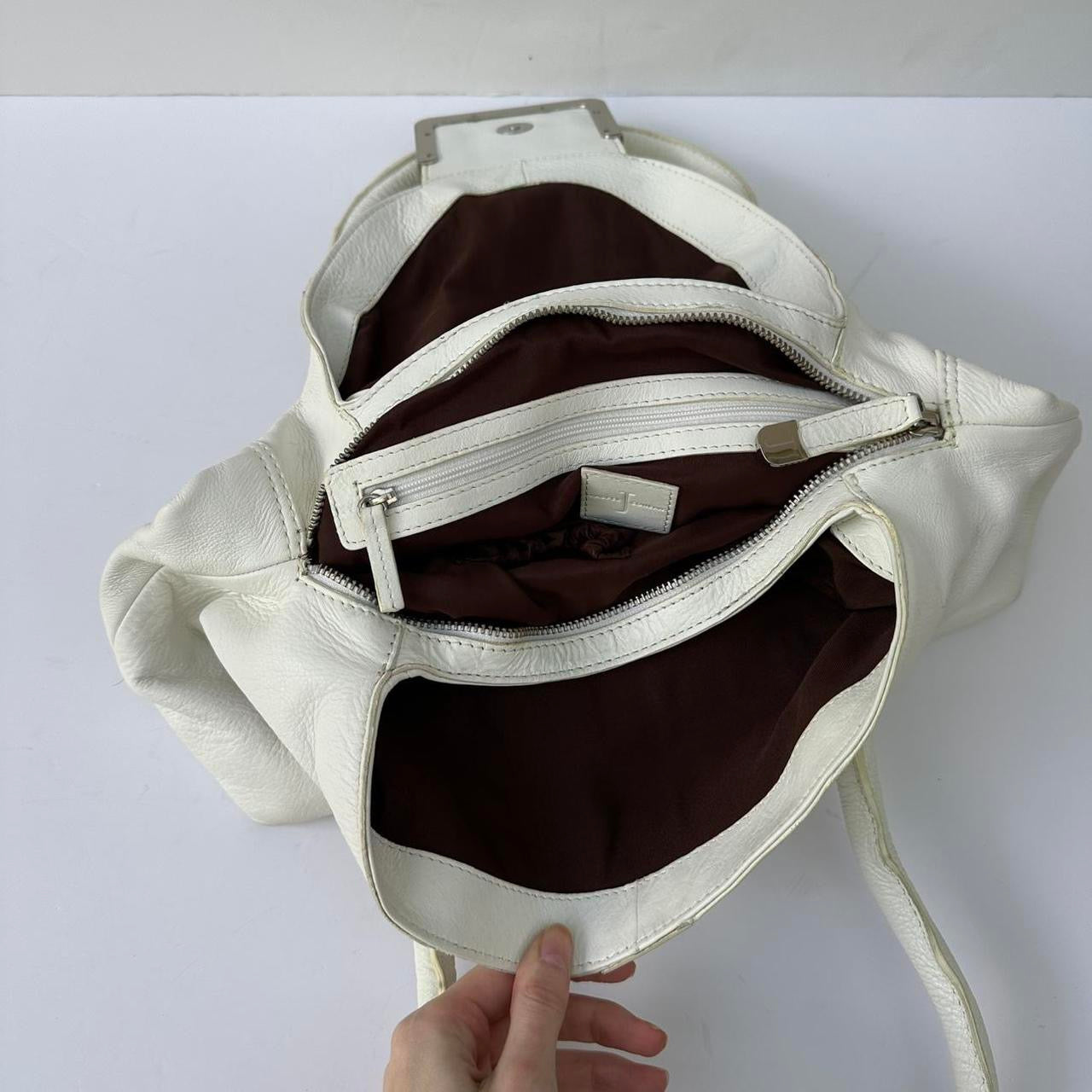 Vintage white leather bag