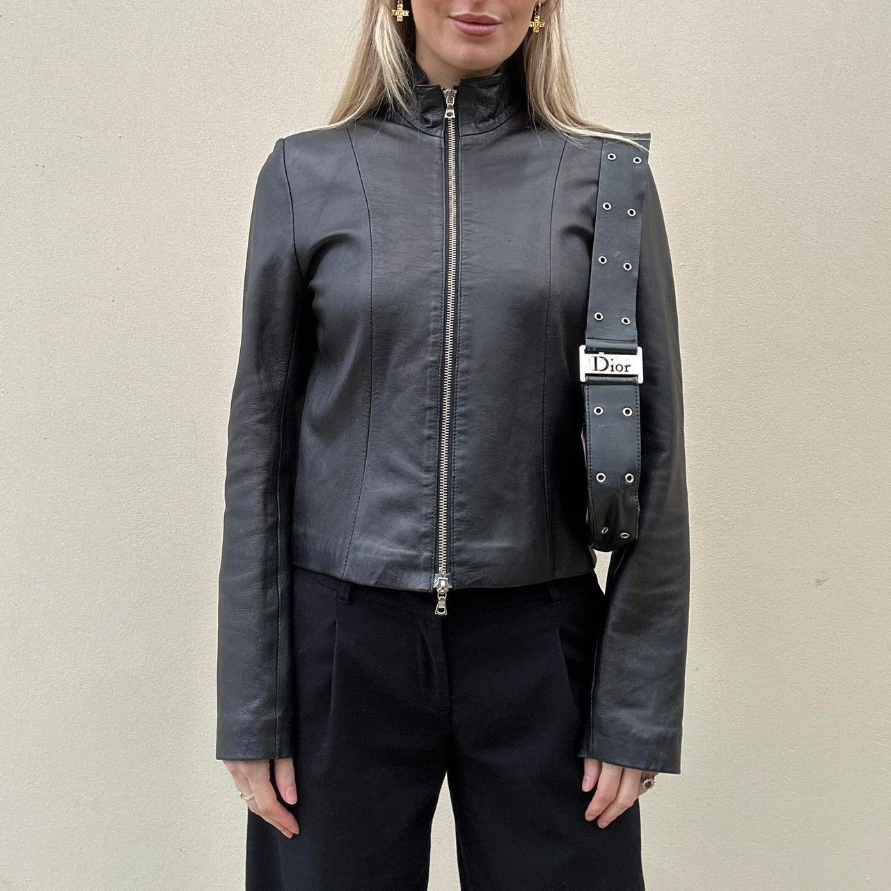 Vintage 00s black leather jacket