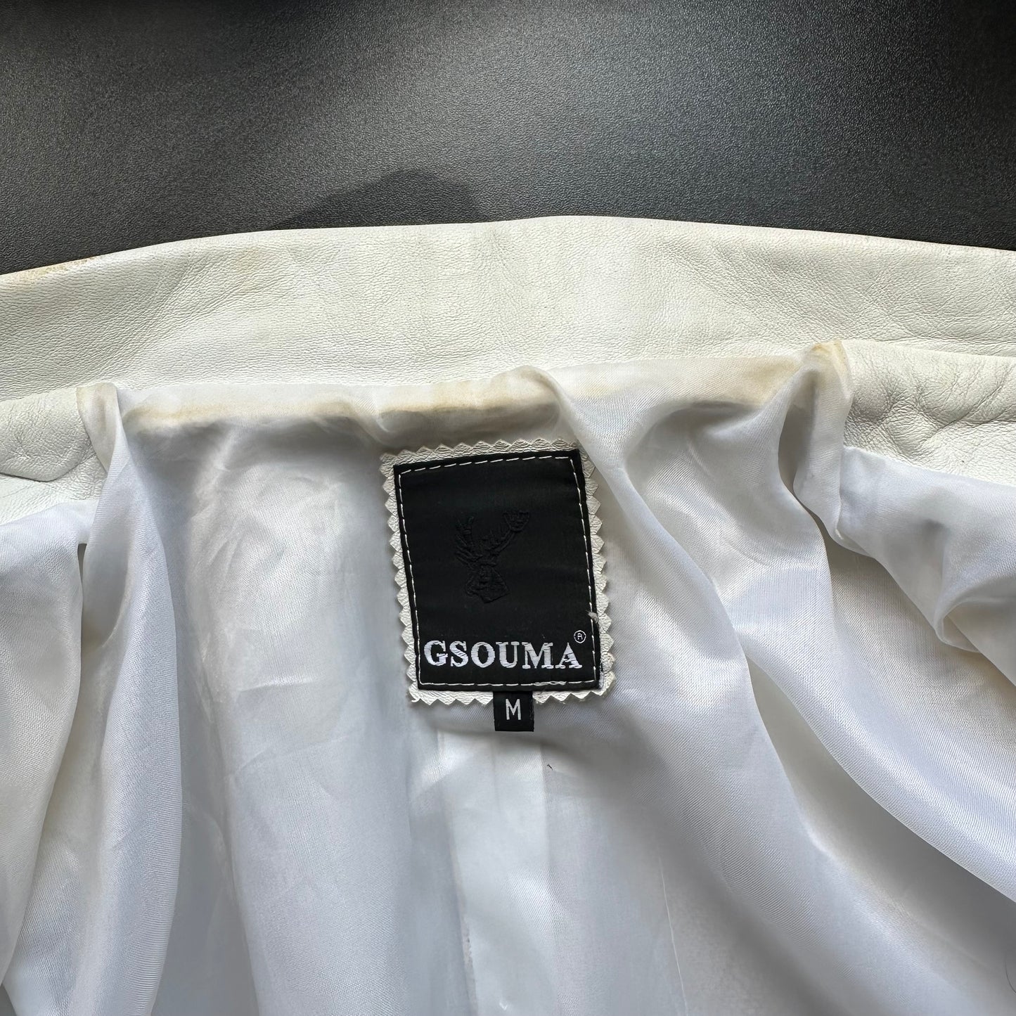 Vintage 00s white leather jacket