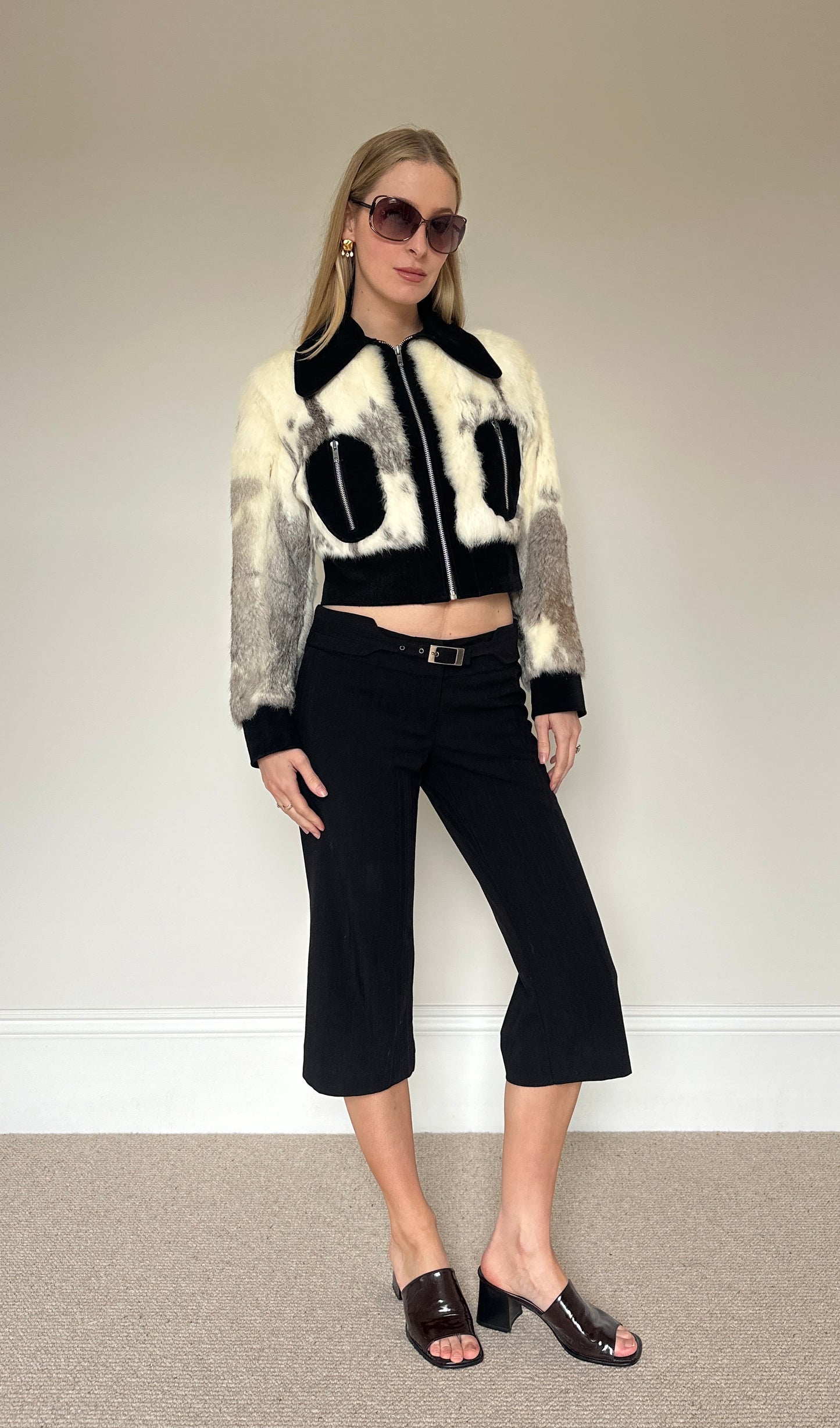 Vintage Fur & suede bomber jacket
