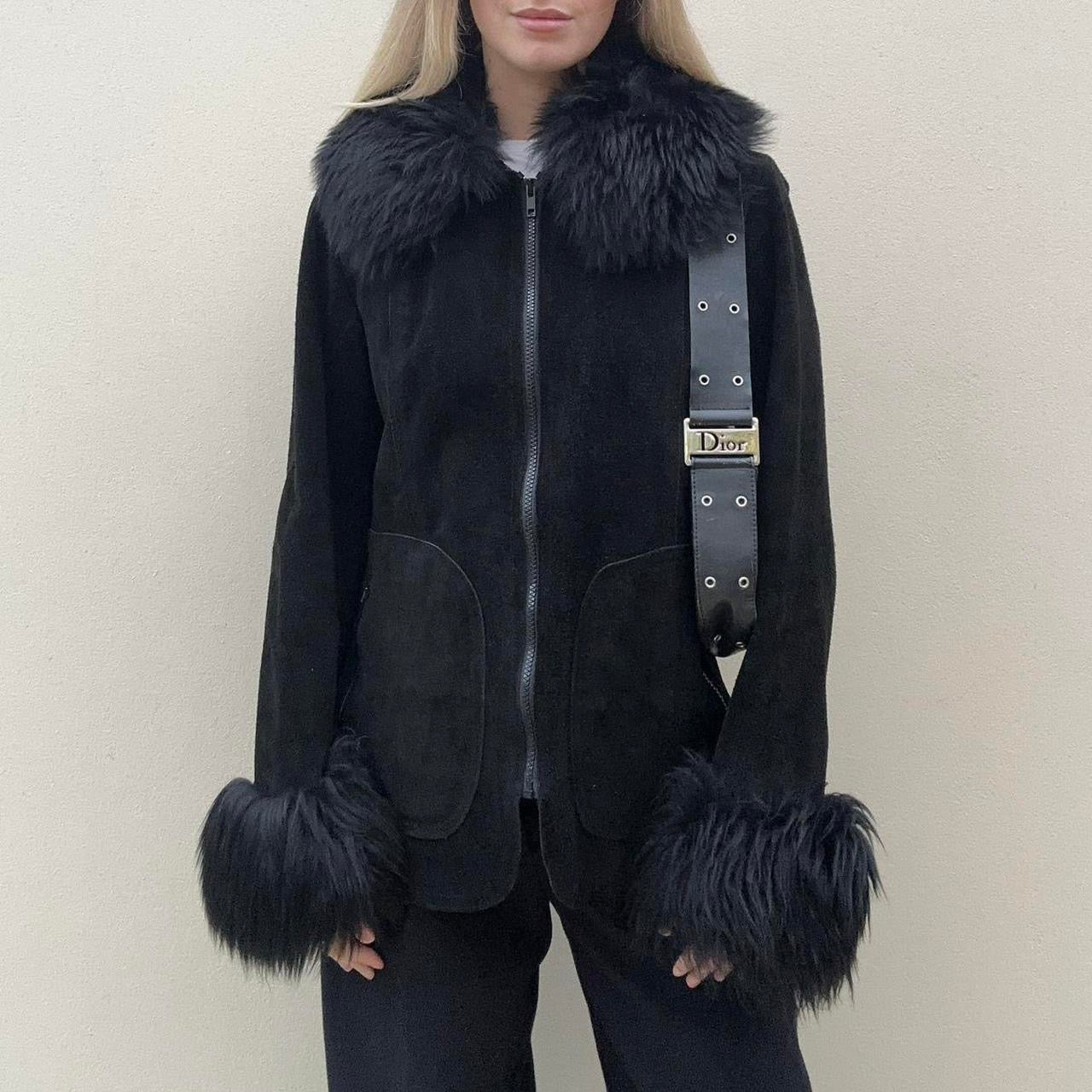 Vintage 00s chunky afghan coat