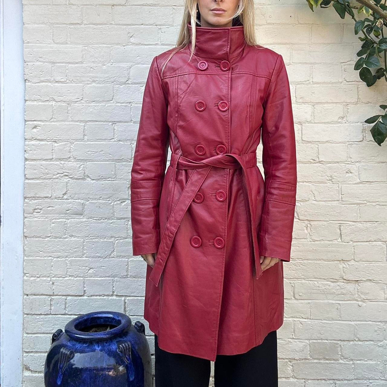 Vintage red faux leather jacket
