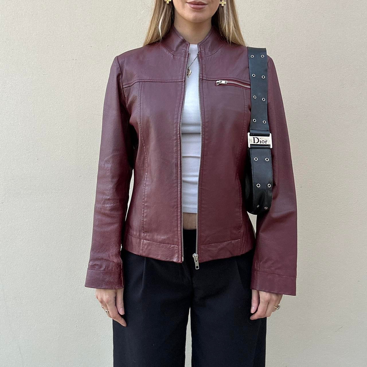 Vintage burgundy leather jacket
