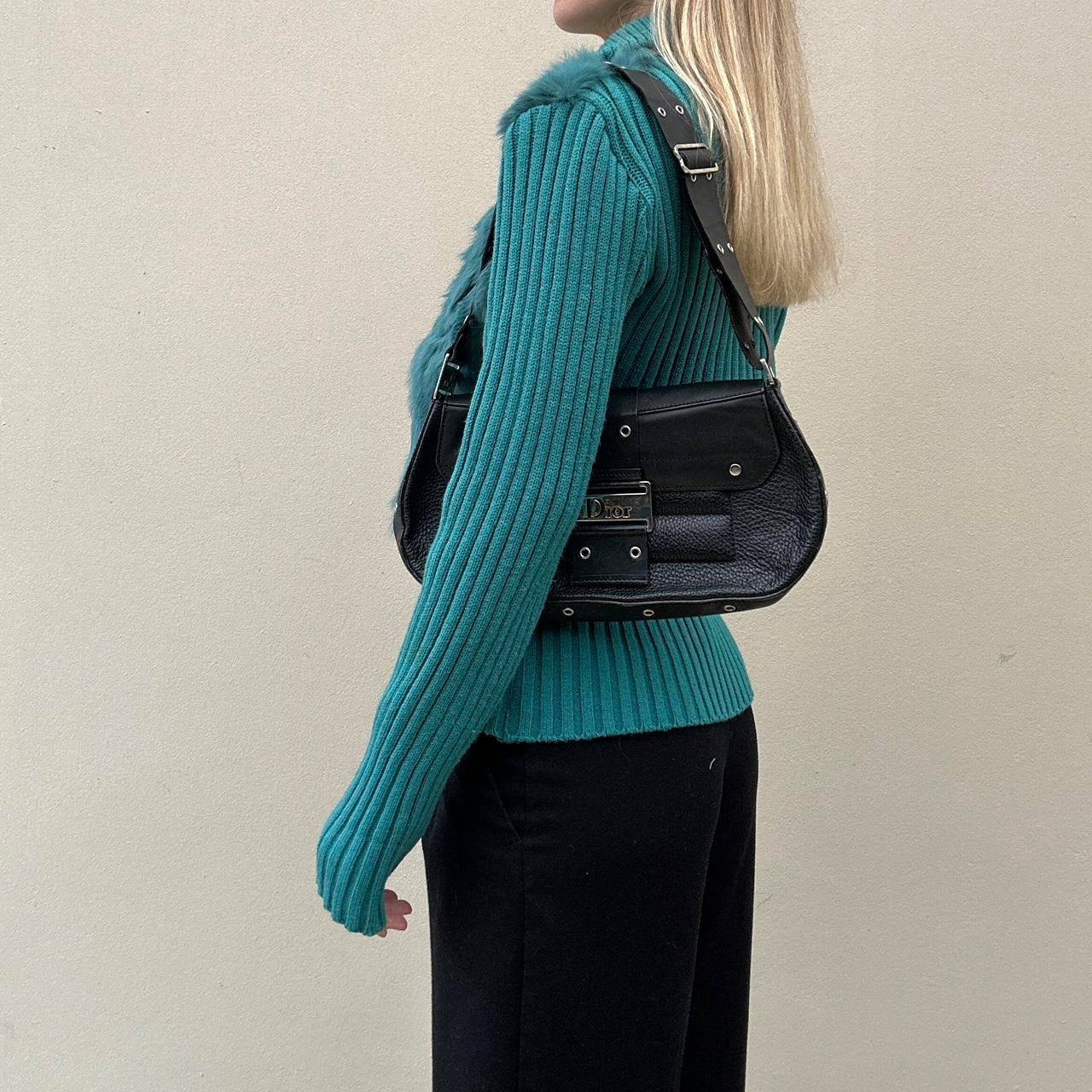 Vintage 00s fluffy turquoise jumper jacket